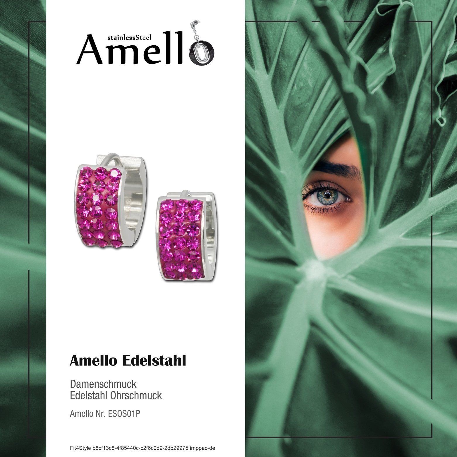 Amello Paar Creolen Amello Ohrringe Edelstahl Creolen pink (Creolen), Damen günstig online kaufen