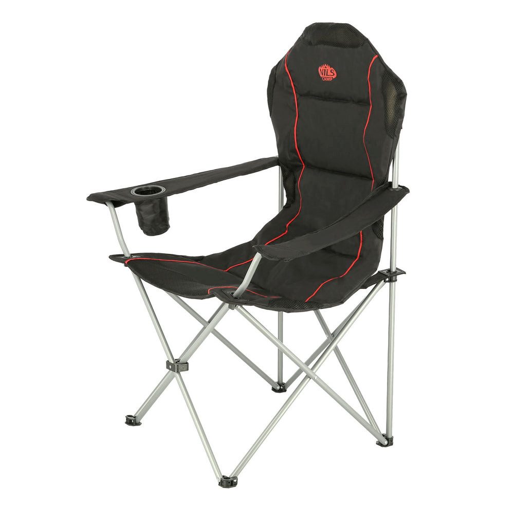 NILS CAMP Campingstuhl Klappsessel Faltstuhl Anglerstuhl (Spar-Set, 1 St), klappbar, Becherhalter, Kühltasche, 130 kg