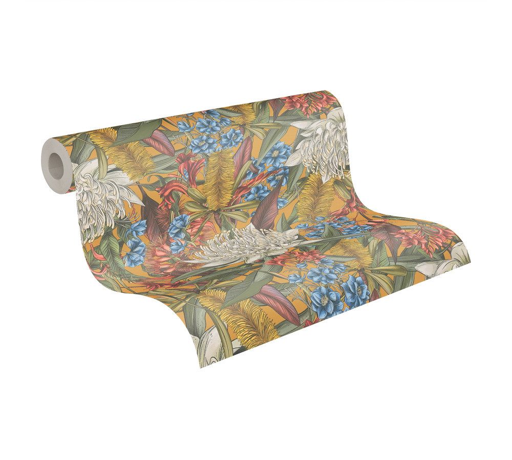 Bricoflor Vintage Tapete Mit Wildblumen Creme Grün Landhaus Vliestapete Mit günstig online kaufen