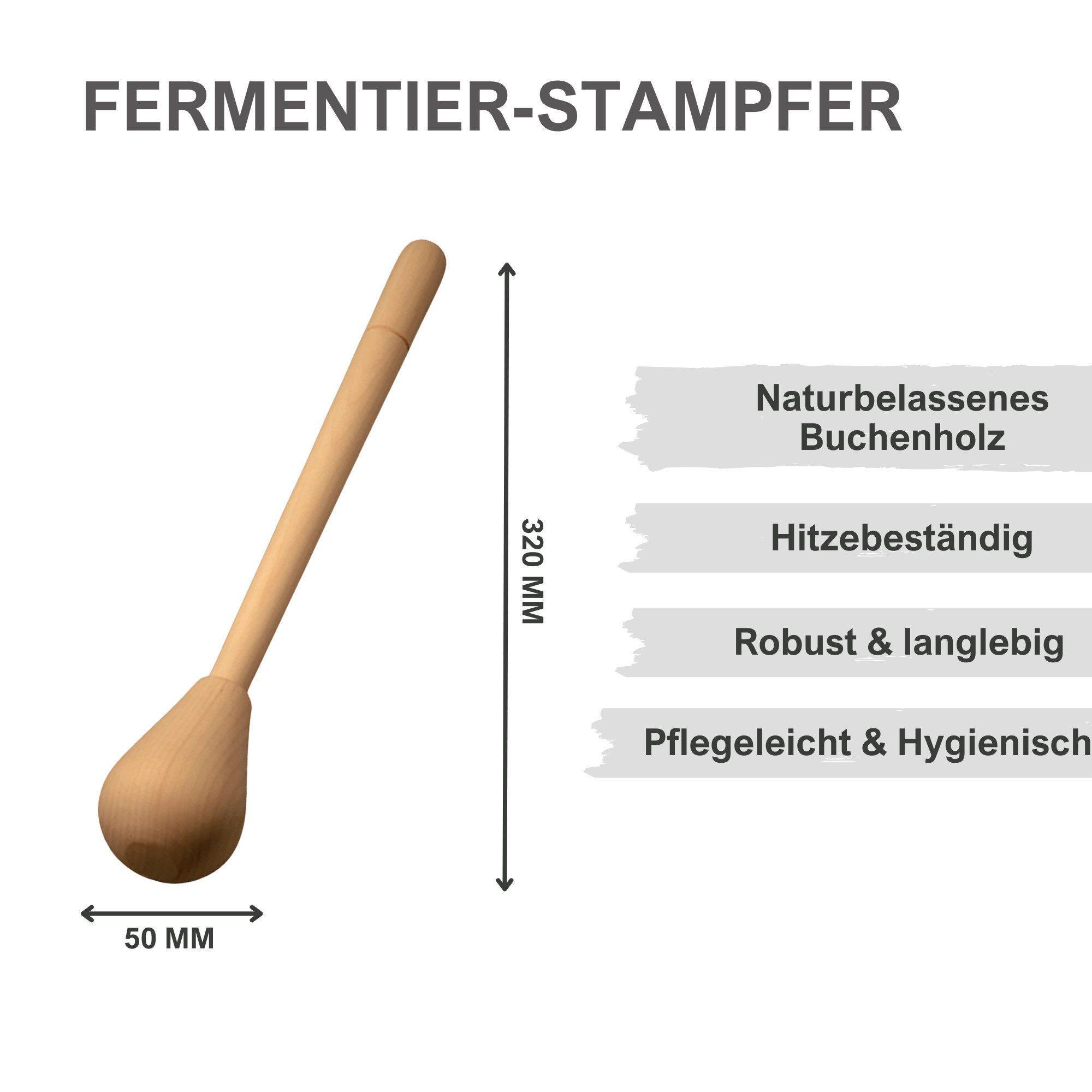 mikken Fermentationsglas 2 XXL Fermentiergläser 4,25 Liter große Vorratsgläser, (Starter-Set, 2er Set), mit Fermentier Gitter, Holzstößel und Deckel – Bild 4 von 5