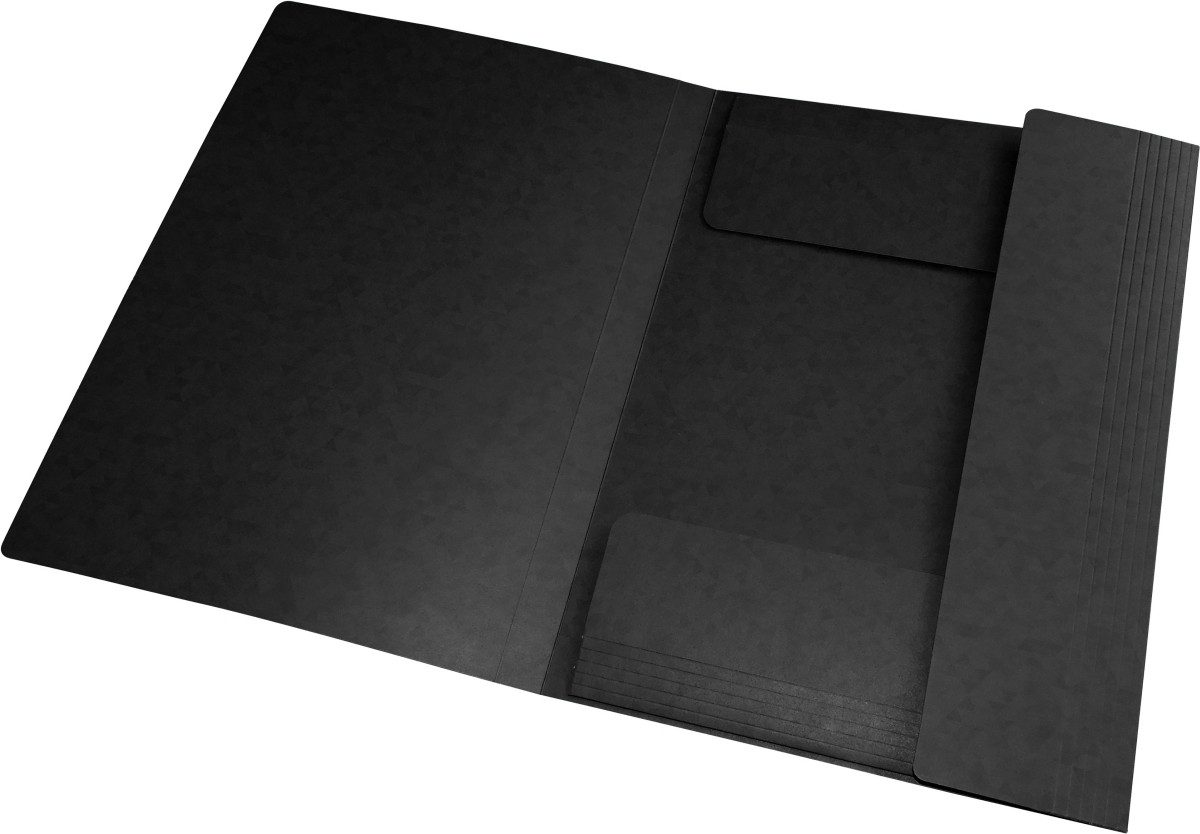 OXFORD Fächermappe Eckspannmappe Top File+ A4 3 Klappen schwarz