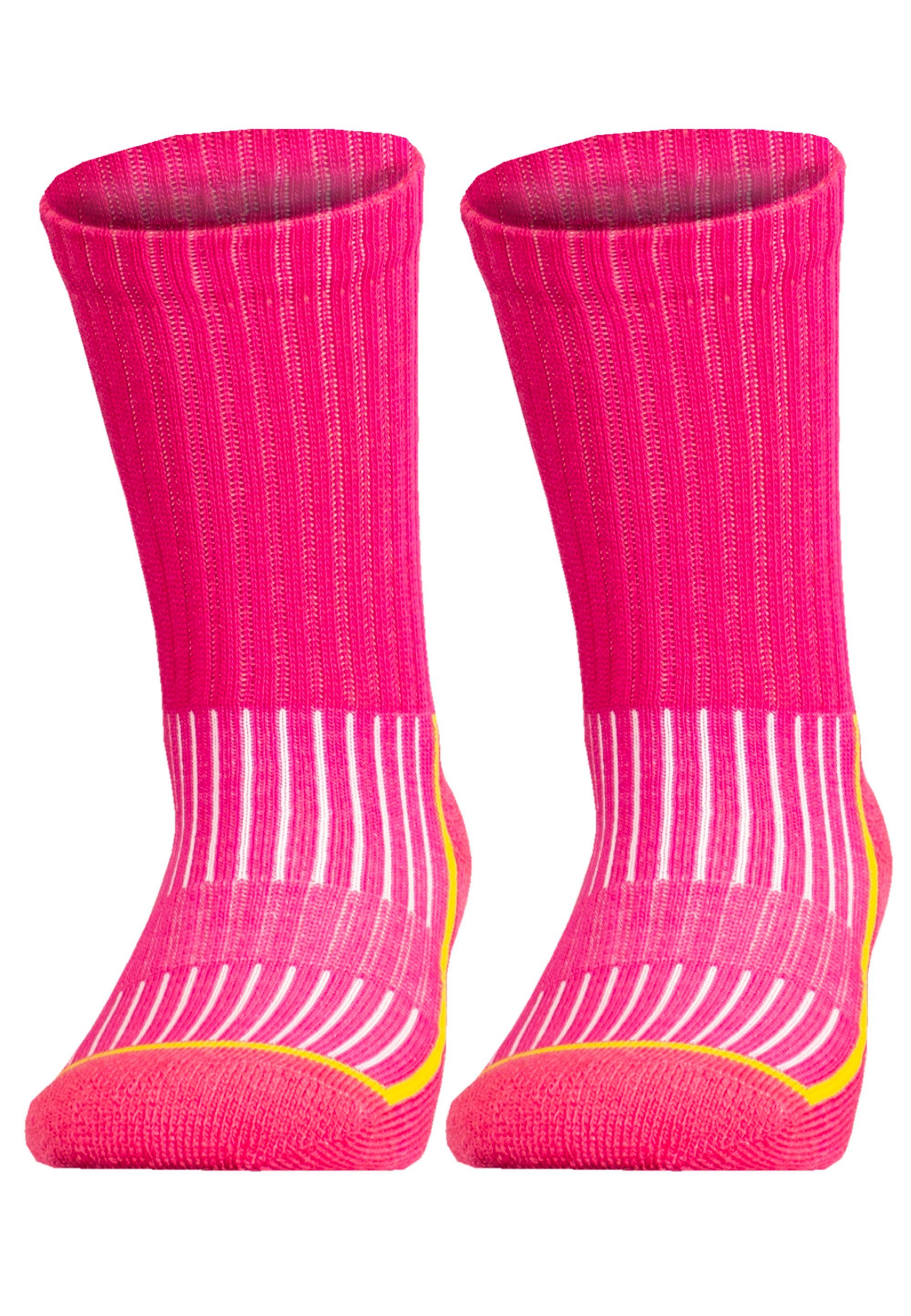 2er Flextech-Struktur SAANA Socken Pack JR rosa mit (2-Paar) UphillSport