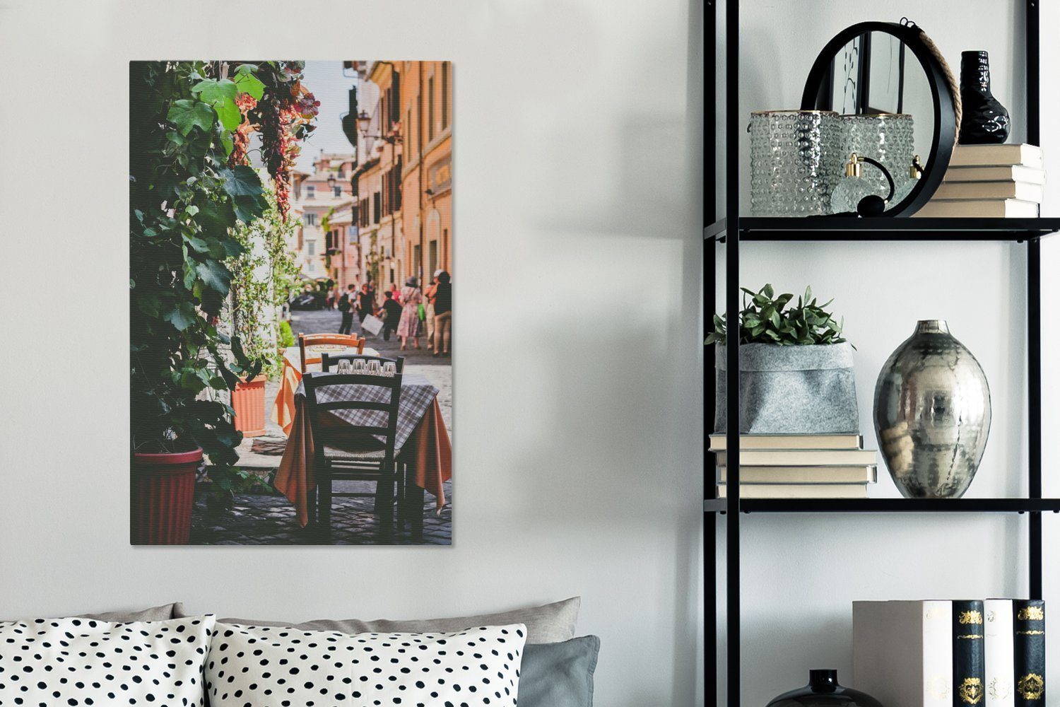 Italien OneMillionCanvasses® Rom Touristen, für Wohnzimmer Bilder Leinwandbild - 40x60 cm (1 St), Leinwand Schlafzimmer, -