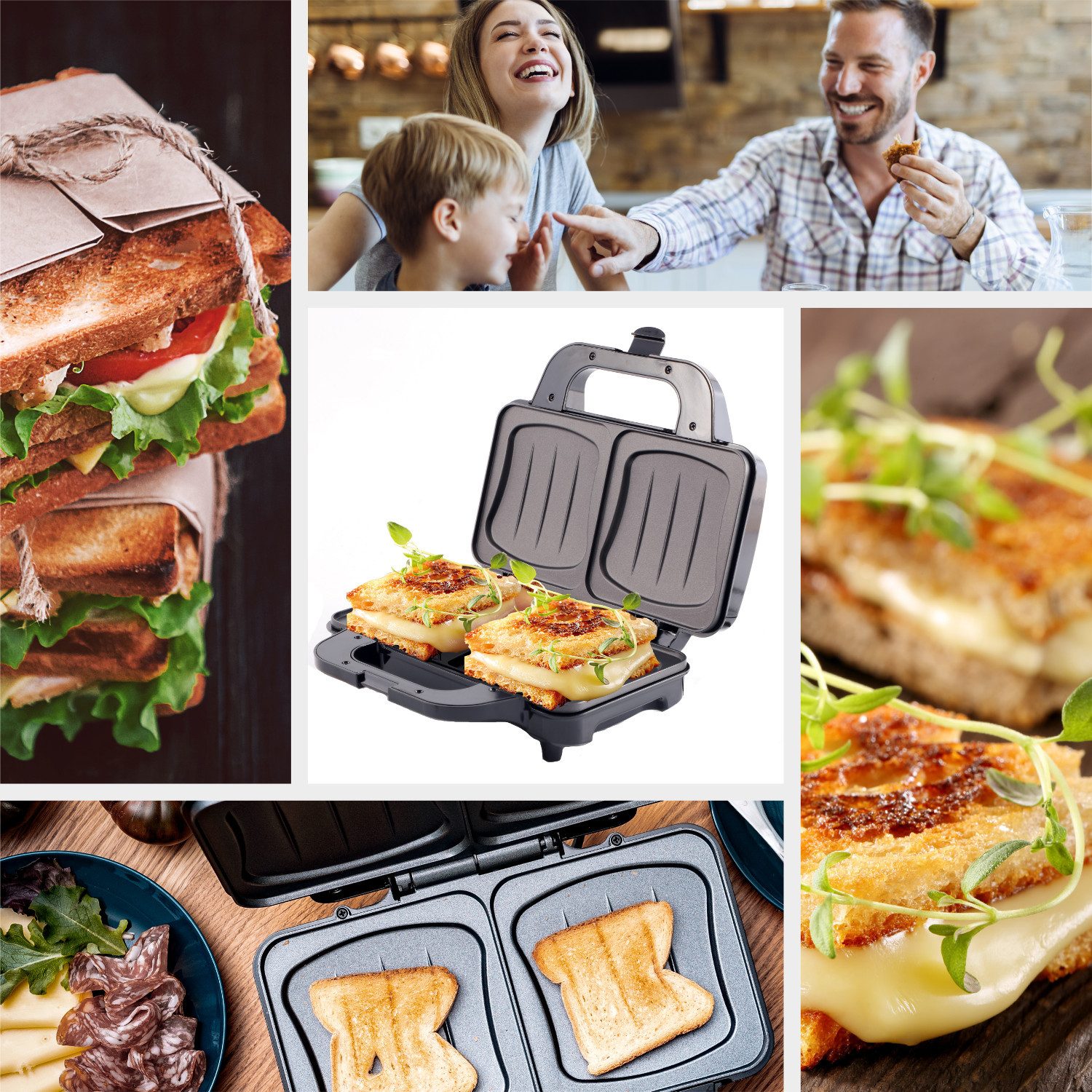 Camry Sandwichmaker CR 3054, 1300 W, maximale Leistung 1300 W, Antihaftbeschichtung