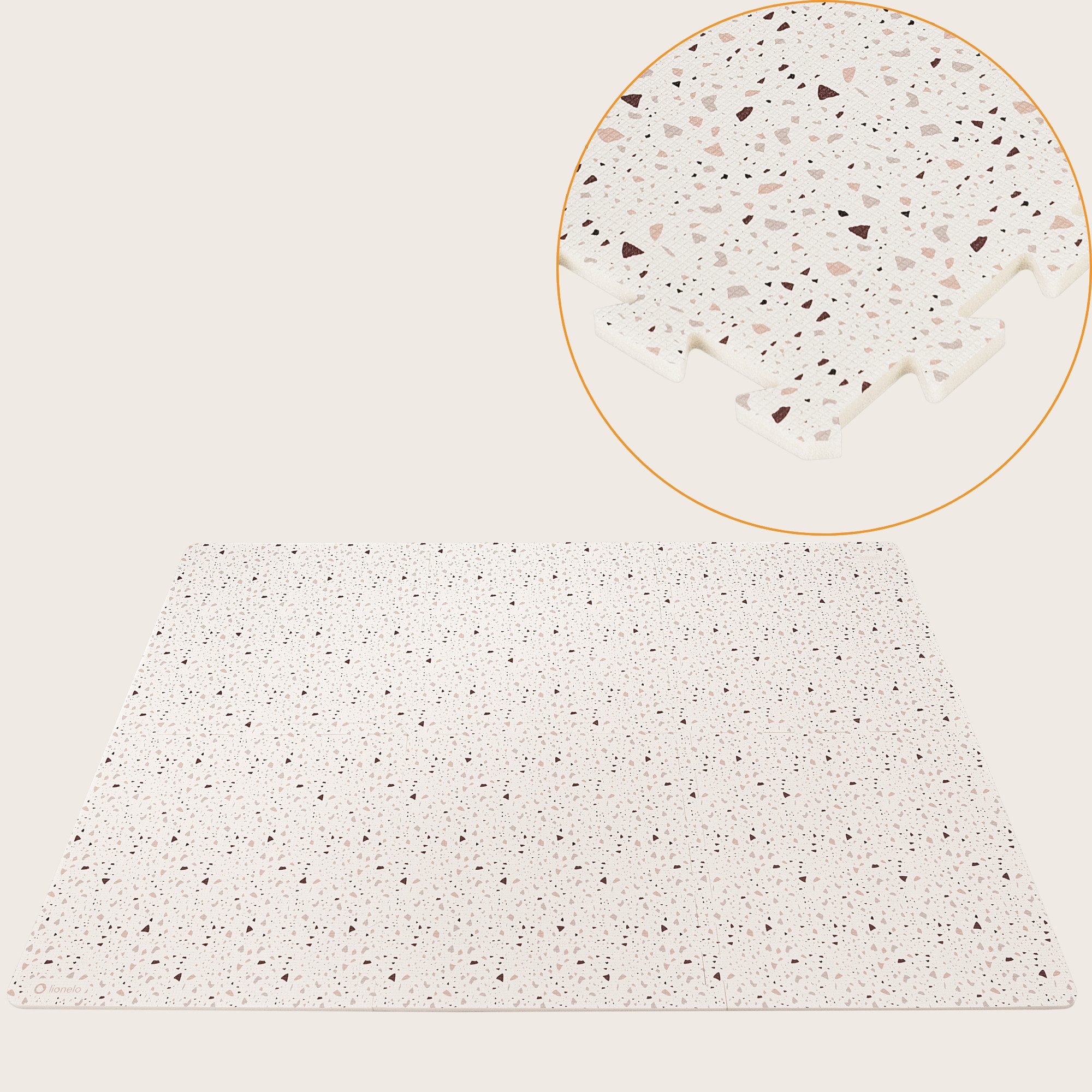 lionelo Spielmatte YOKA (Set, Set / Boho design), Geruchsneutral/beidseitig rutschfest/0+ Monate/tragbar