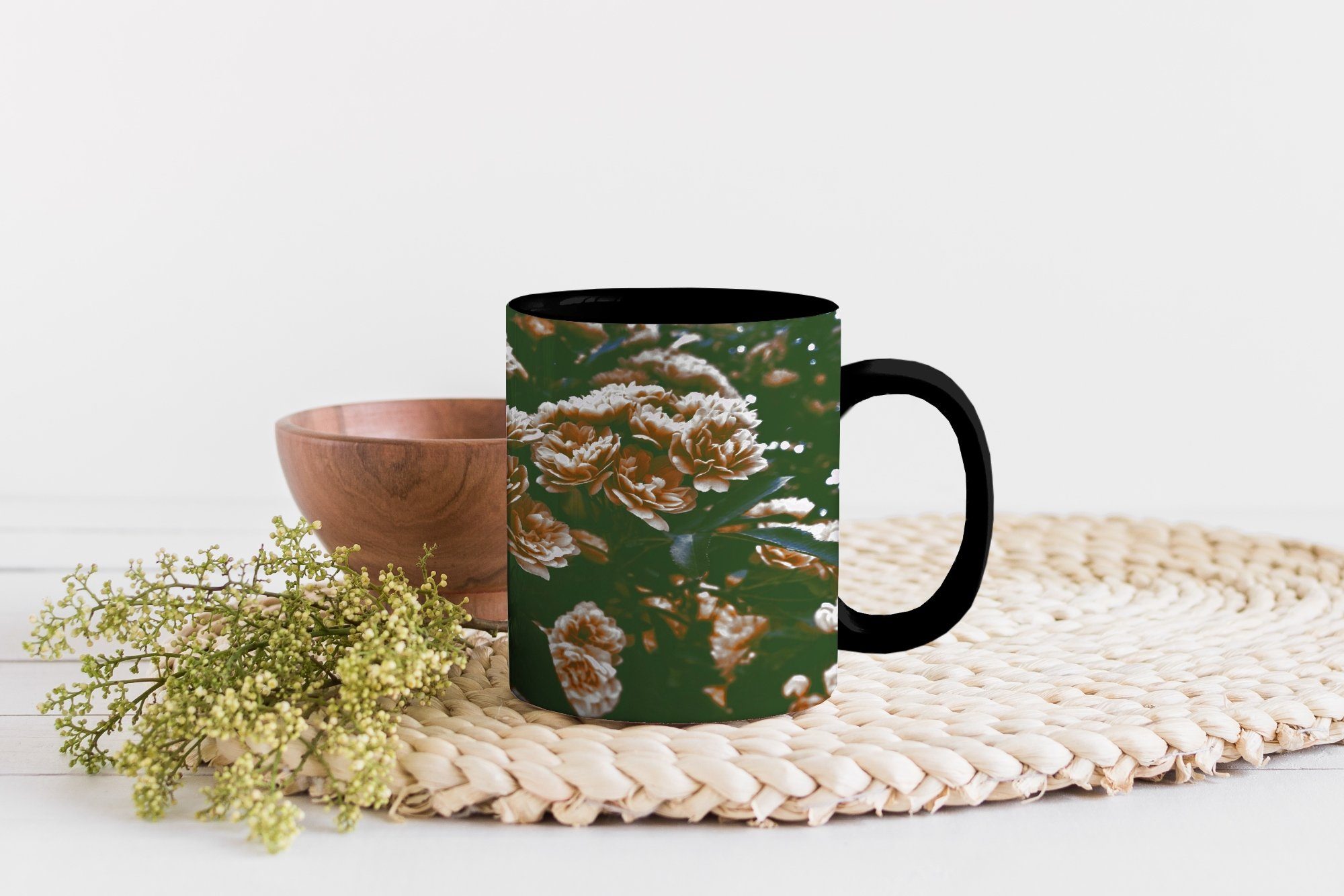 MuchoWow Tasse Blumen - Wild Kaffeetassen, Zaubertasse, Braun, Teetasse, - Farbwechsel, Geschenk Keramik