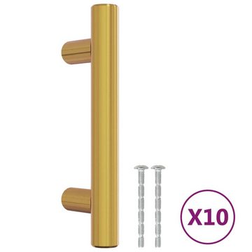 vidaXL Möbelgriff Möbelgriffe 10 Stk Golden 64 mm Edelstahl Möbelknopf Schrankgriff Schu