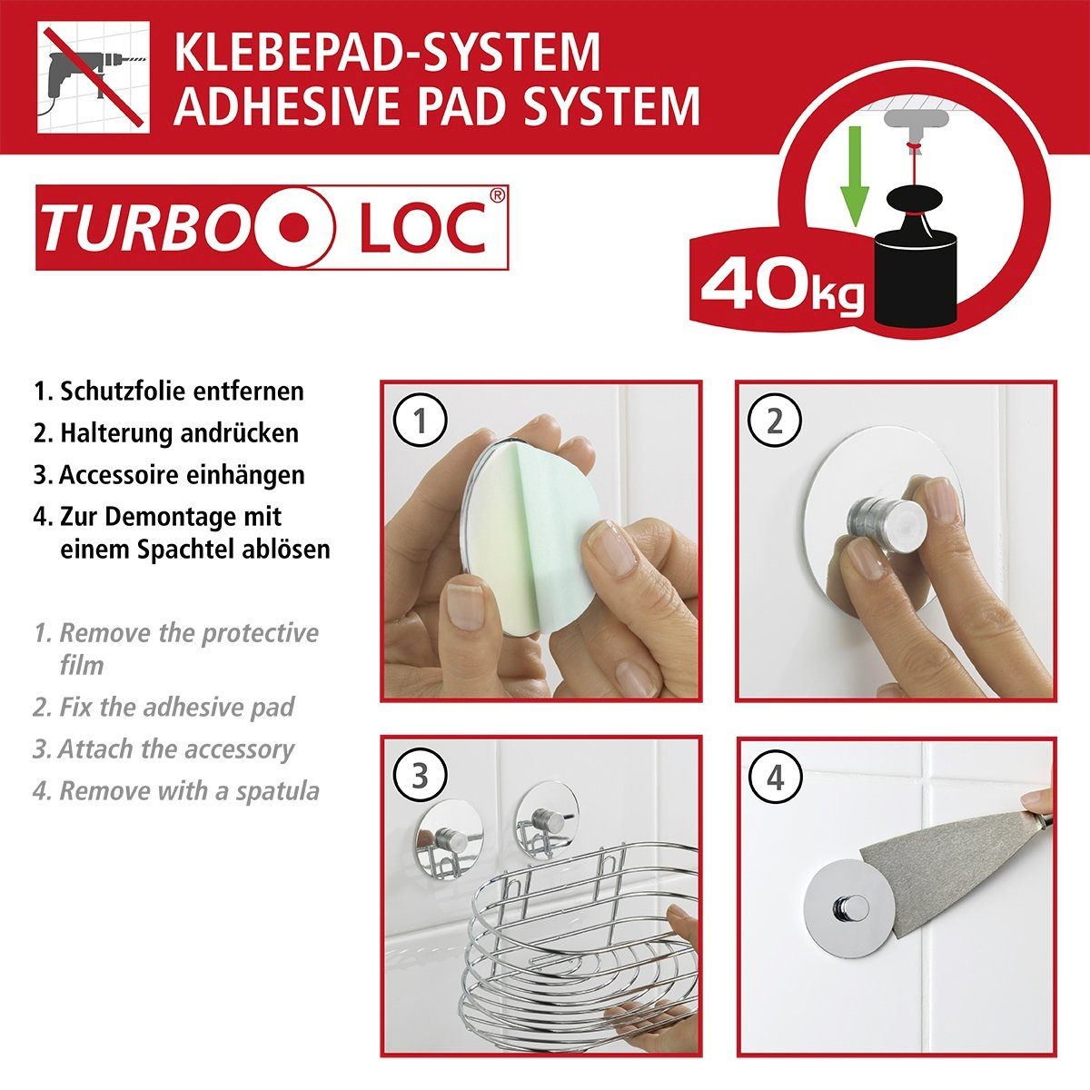 WENKO Turbo-Loc® Handtuchstange Orea,