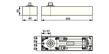 dormakaba Türbeschlag Bodentürschließer BTS 75 V Feststellung EN 1-4 max. 1100 mm max. Türgewicht 120 kg