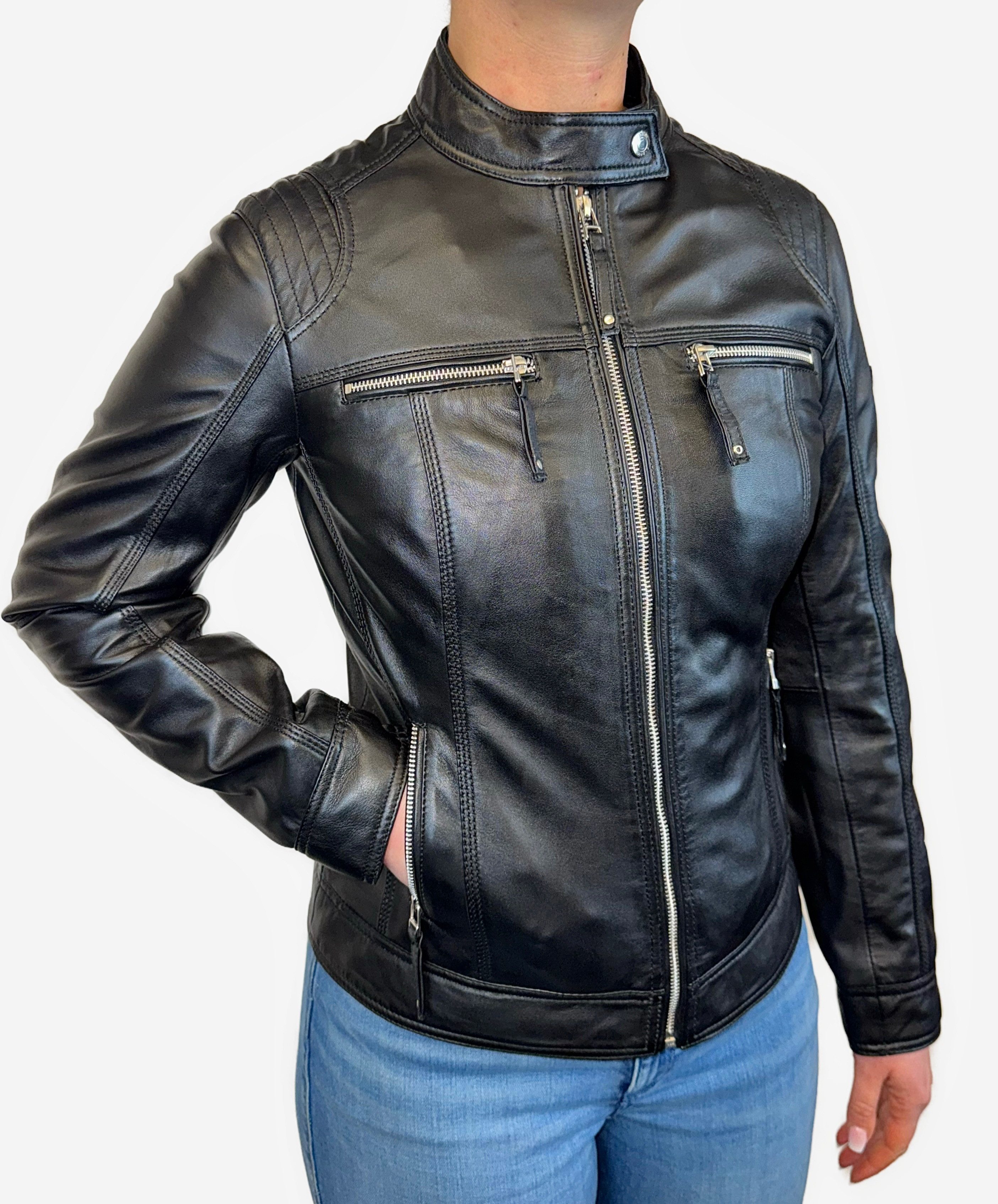 Cabrini Lederjacke aus feinstem Lammnappa Classic günstig online kaufen