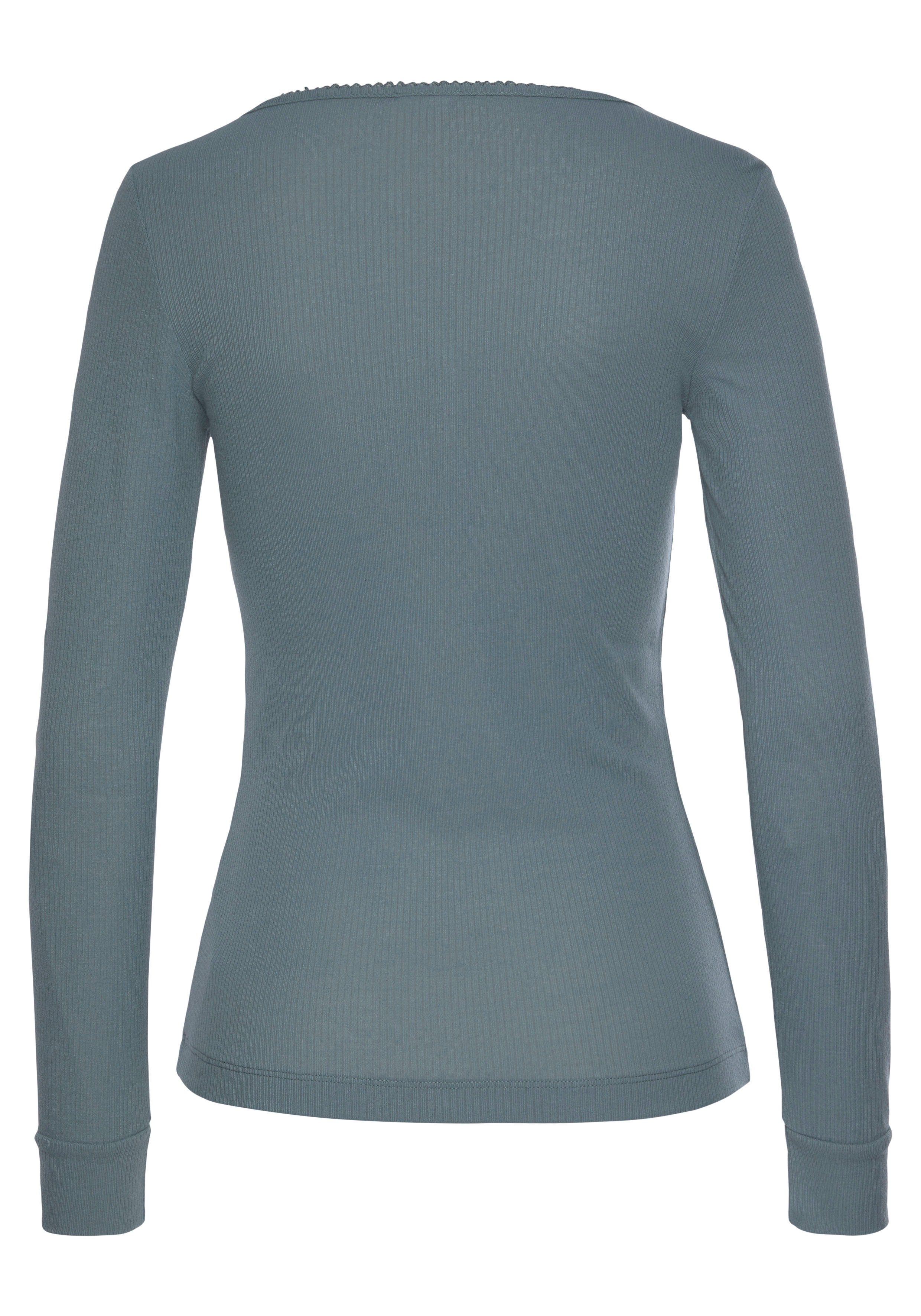 LASCANA Pyjamaoberteil (1-teilig) aus Rippstrick