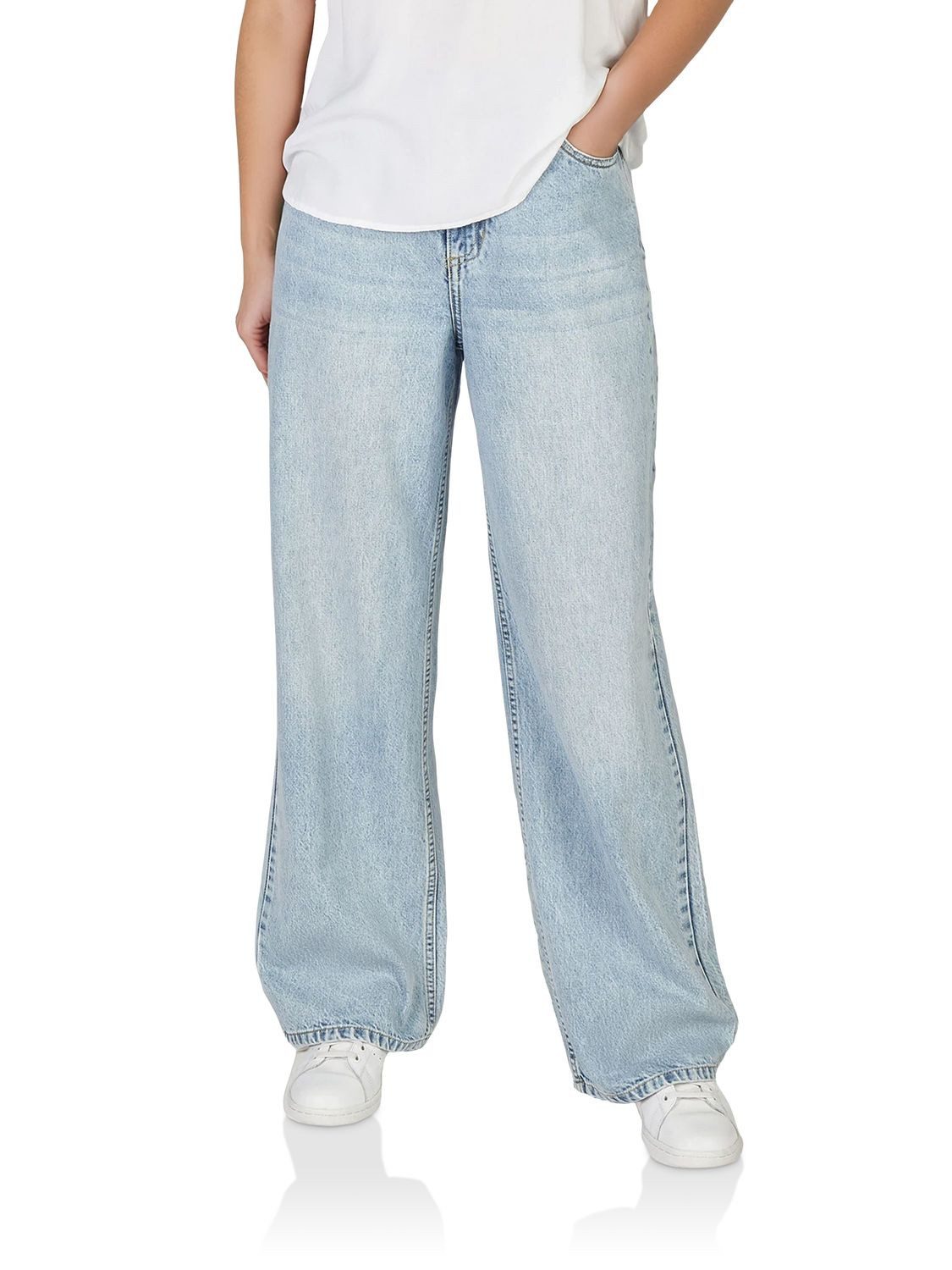 DENIMFY Relax-fit-Jeans Damen Jeanshose DFDana Wide Leg Fit Denimhose aus 100% Baumwolle