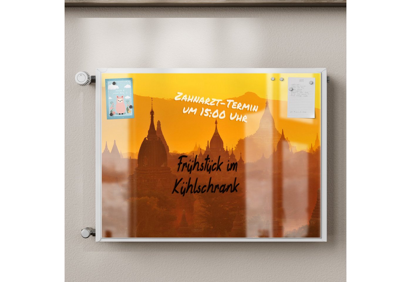 Thumbnail - DEQORI Magnetfolie 'Goldene Stupas', Heizung Magnetmatte magnetisch Magnetfolie Folie Schutz