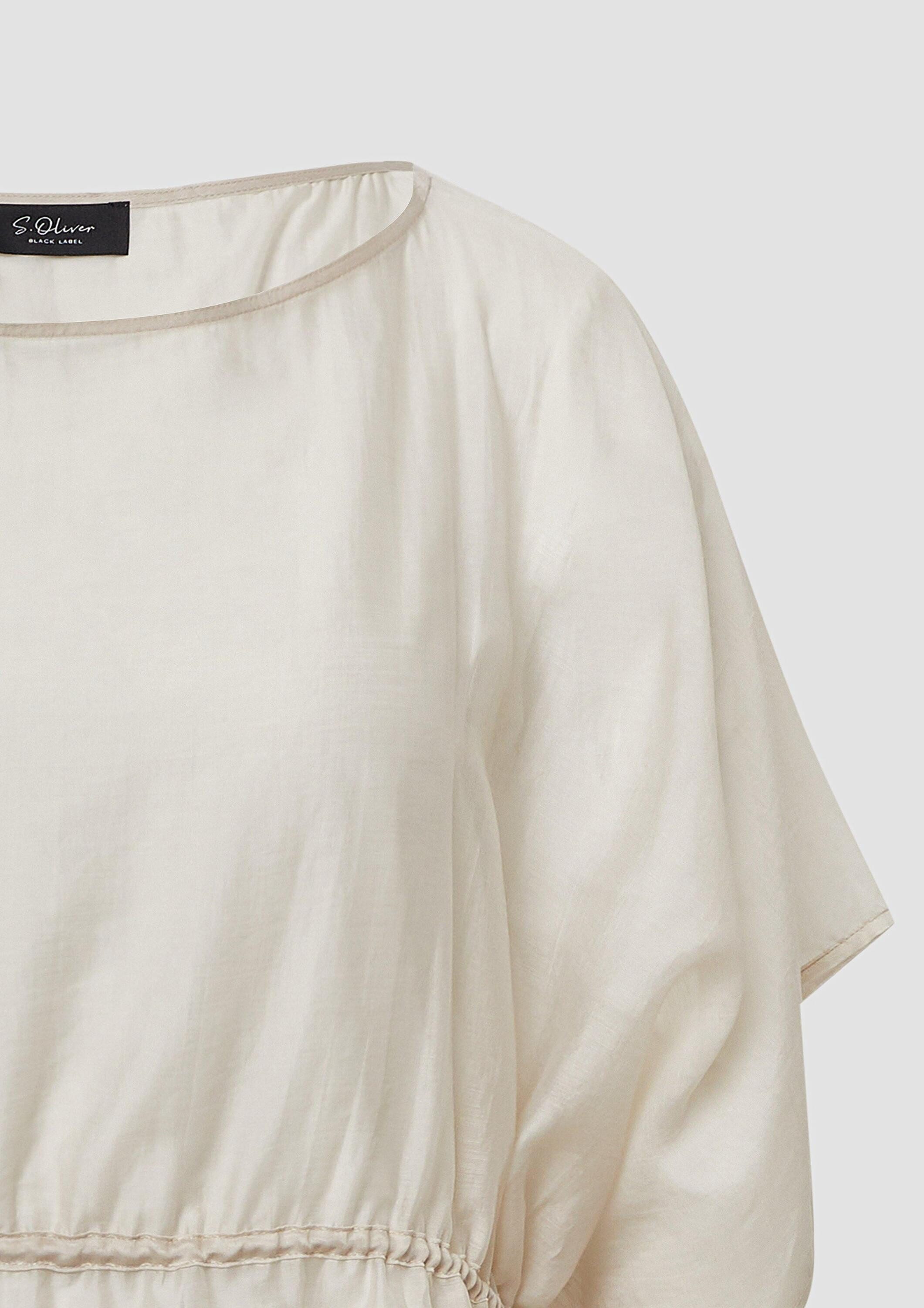 s.Oliver Kurzarmbluse Bluse Semitransparenter Kaftan im Relaxed Fit mit Tunnelzug