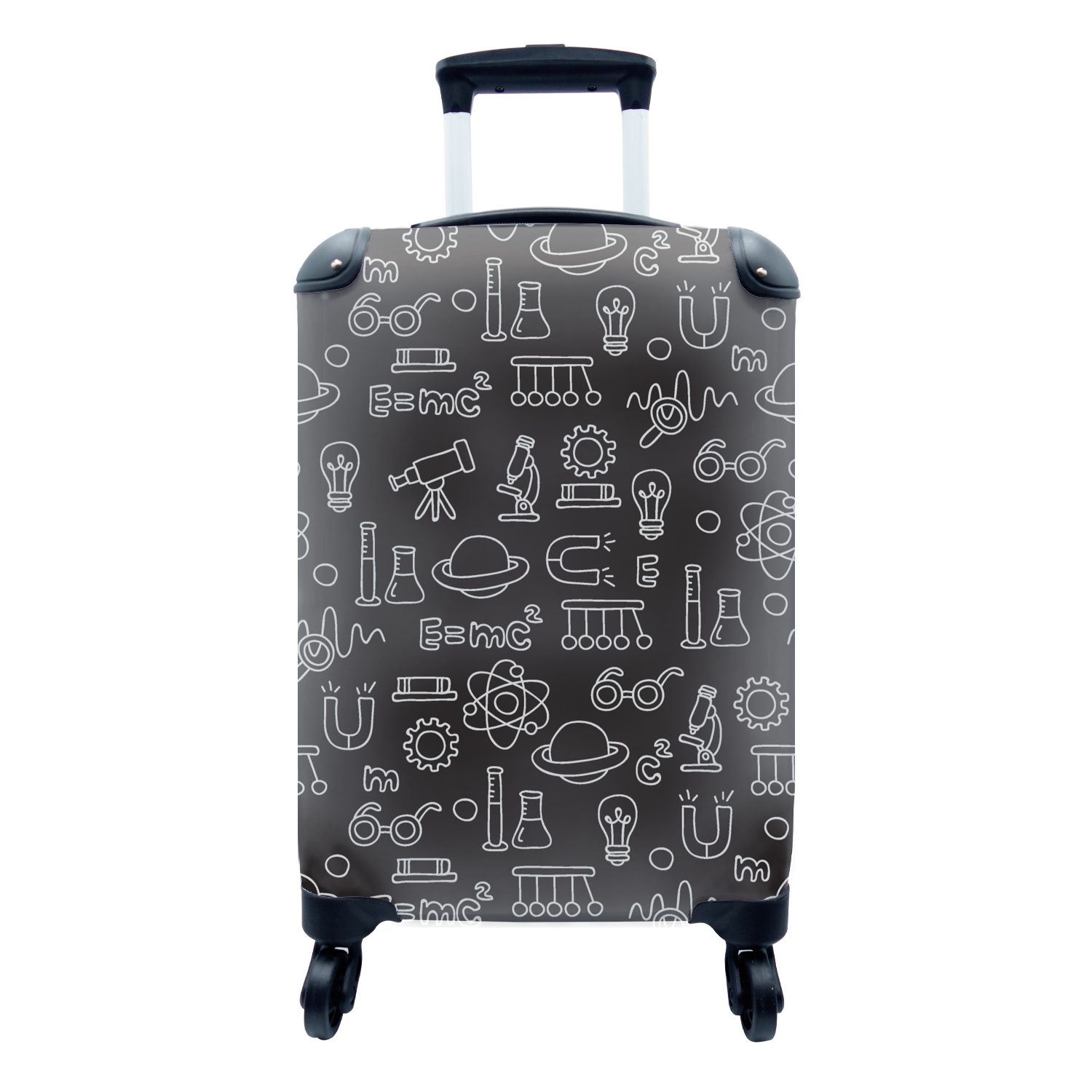 rollen, - - Trolley, Handgepäckkoffer für Reisetasche Handgepäck Chemie Muster, 4 Reisekoffer MuchoWow mit Ferien, Symbol Rollen,