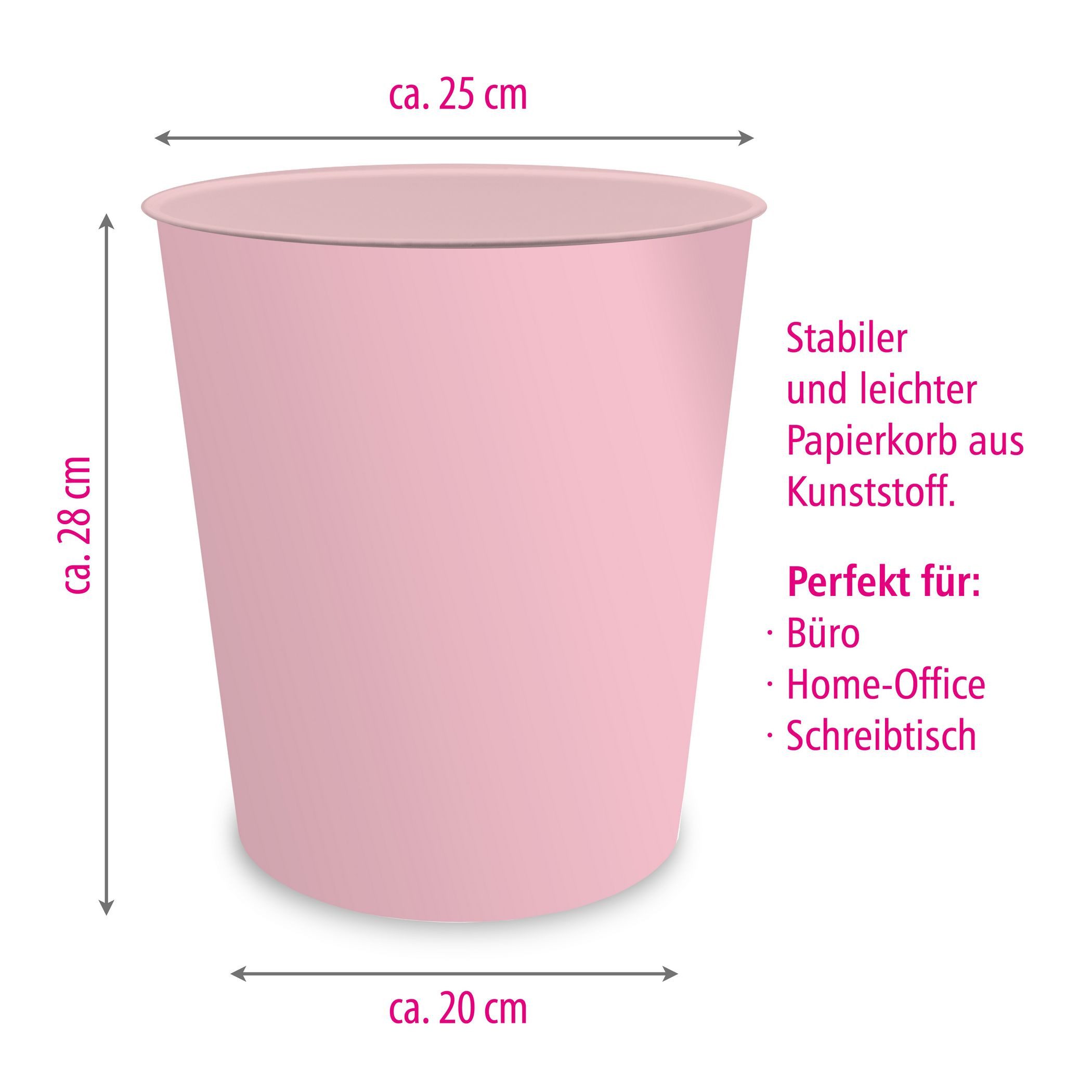 itenga Papierkorb itenga Papierkorb ca. 11 Liter - pastell rosa