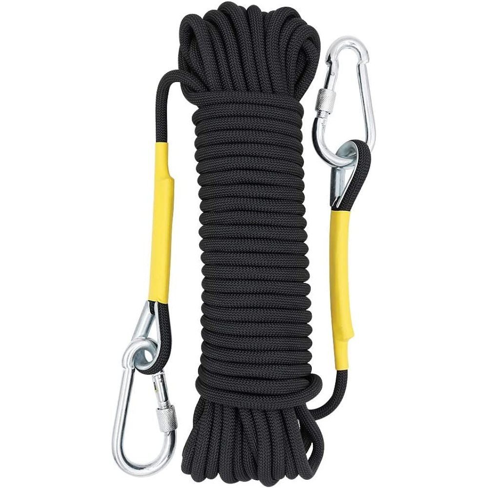 GelldG Outdoor-Seil Durchmesser 8mm Hochfestes Nylon Statisches Seil Seil schwarz(10m)