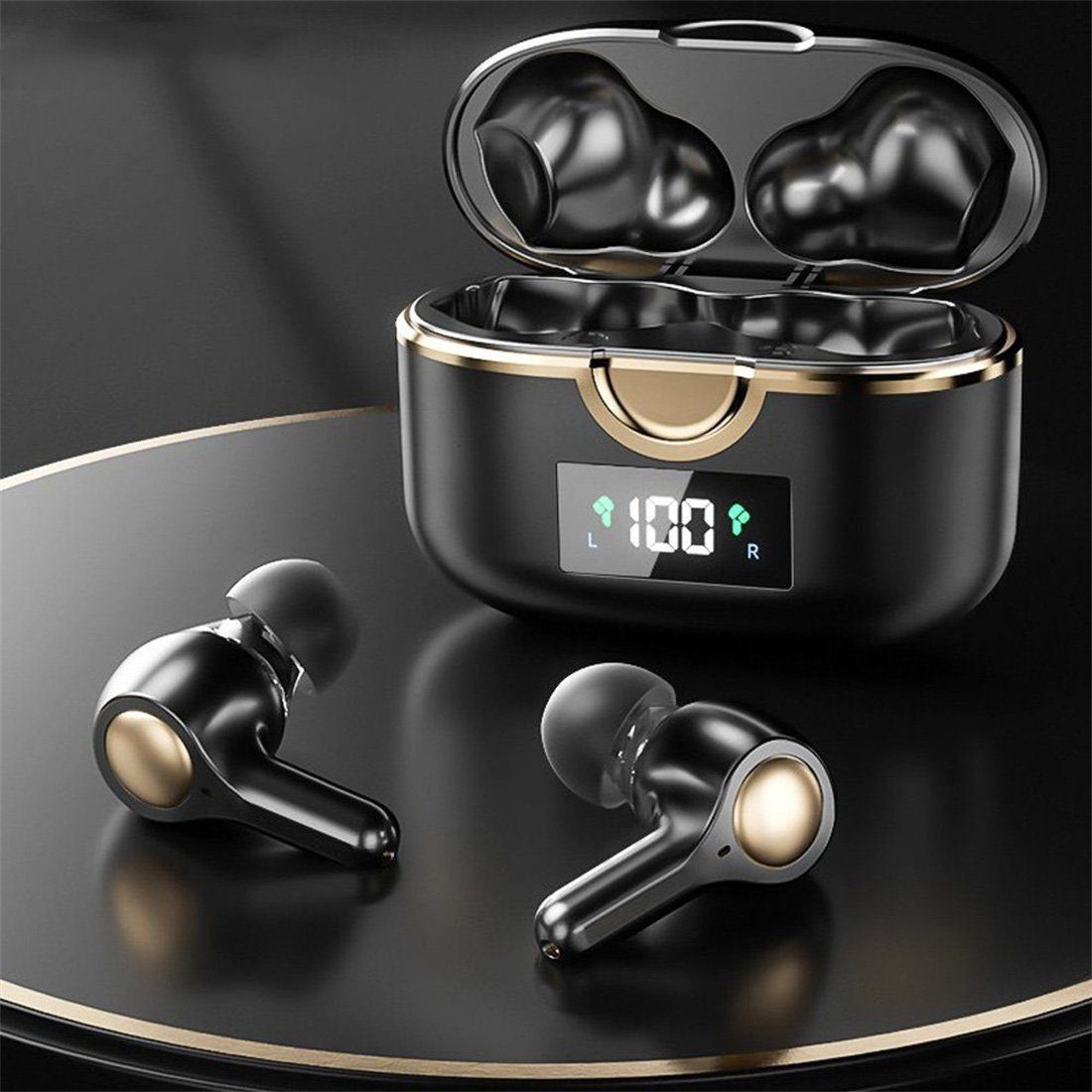 DAYUT Kabellose In-Ear-Kopfhörer Stereo Geräuschunterdrückung, Bluetooth-Kopfhörer mit