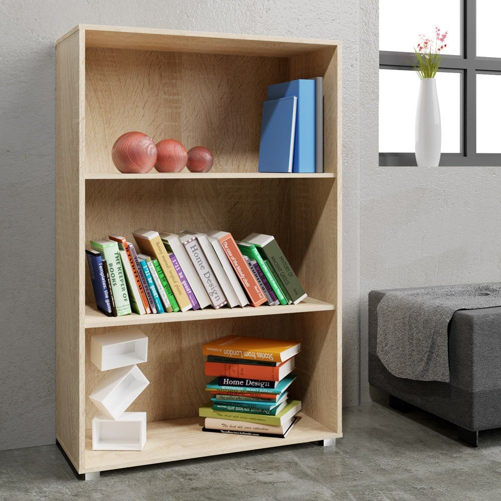 Casaria Bücherregal Vela, Eiche Holz 3 günstig online kaufen