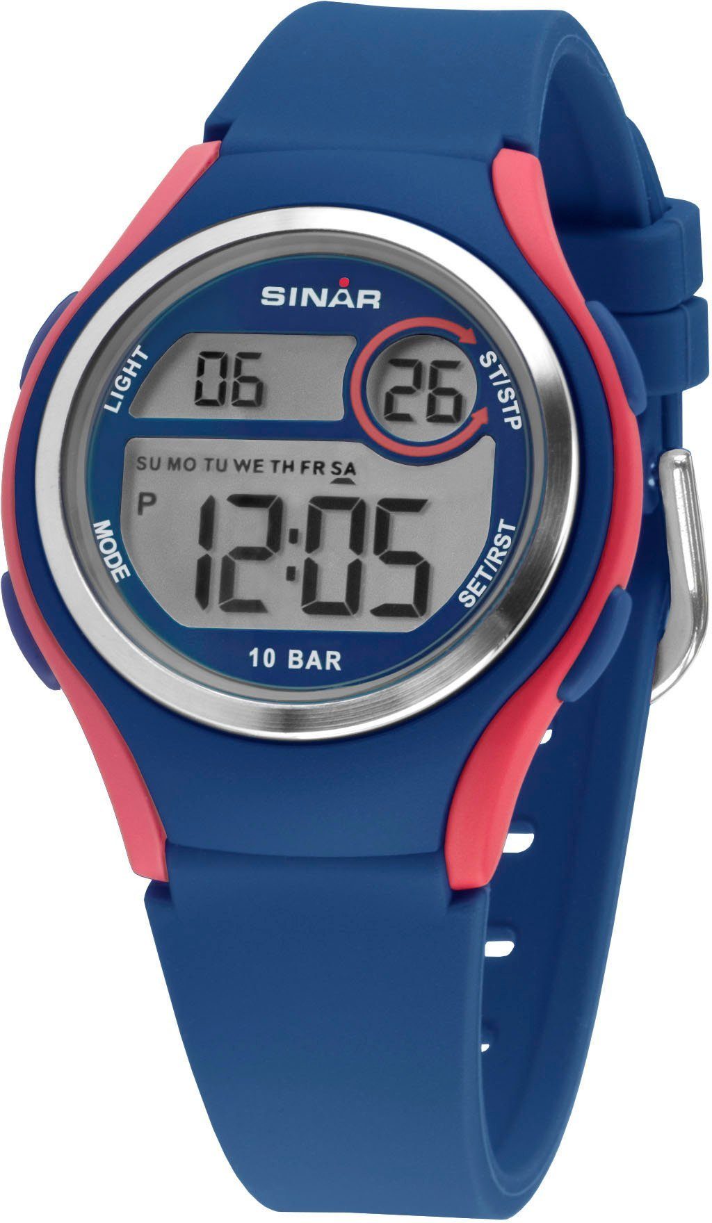 SINAR Quarzuhr XE-64-6, Armbanduhr, Damenuhr, digital, Datum