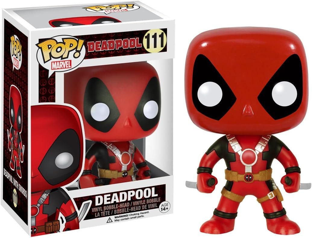 Funko Actionfigur Marvel Comics POP! Vinyl Wackelkopf Deadpool Two Swords 10 cm, (1-tlg), Figur im `Pop! Vinyl´-Design