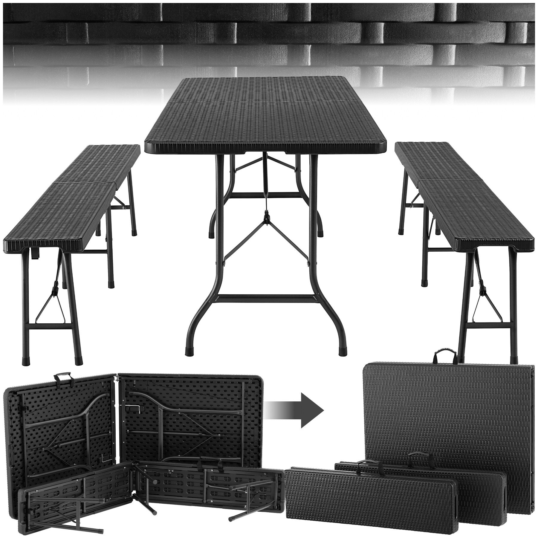 tectake Campingtisch Vani (1-St., 3 tlg), günstig online kaufen