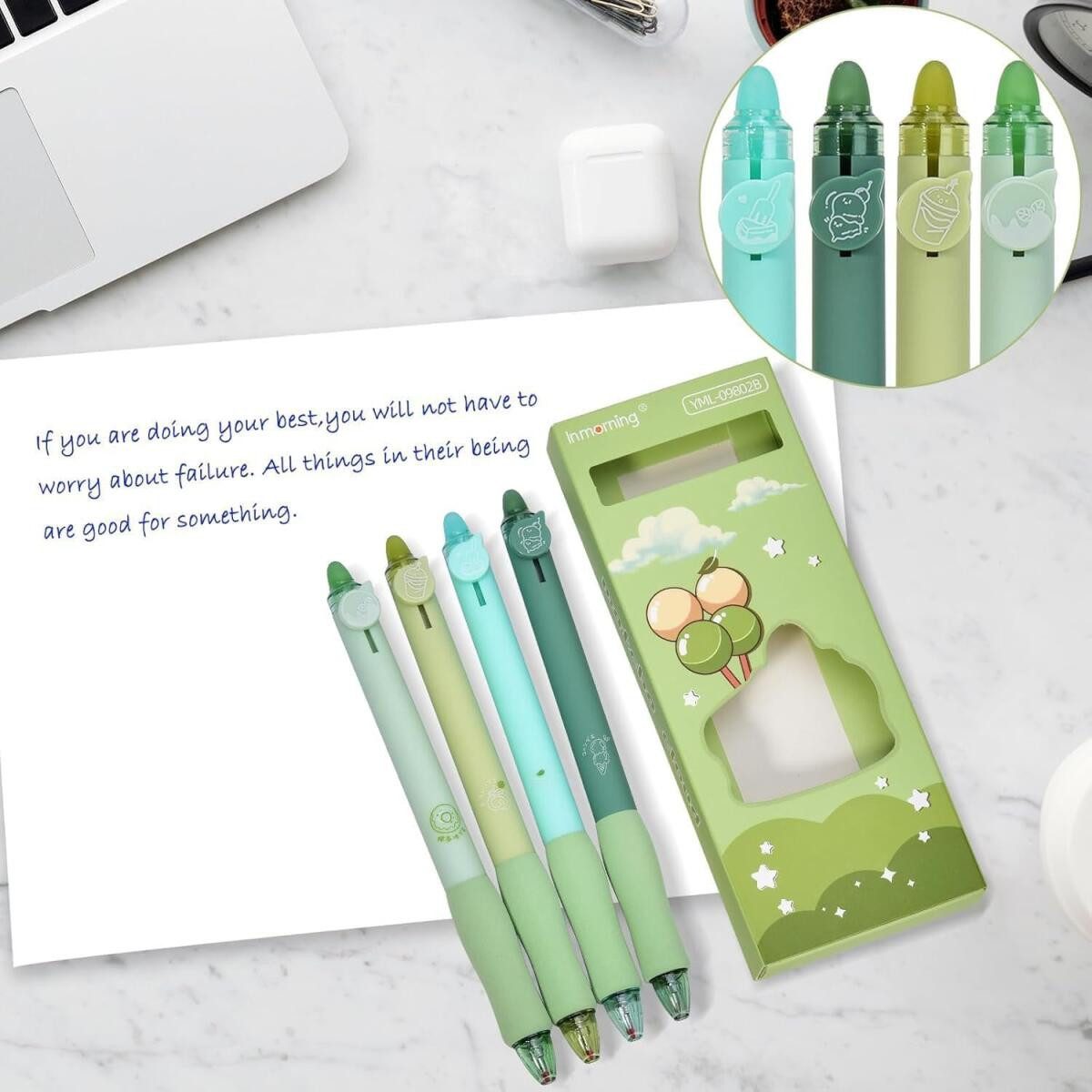 FELIXLEO Kugelschreiber Radierbarer Kugelschreiber Set 0.5mm Erasable Pen für Schule, (8-tlg)