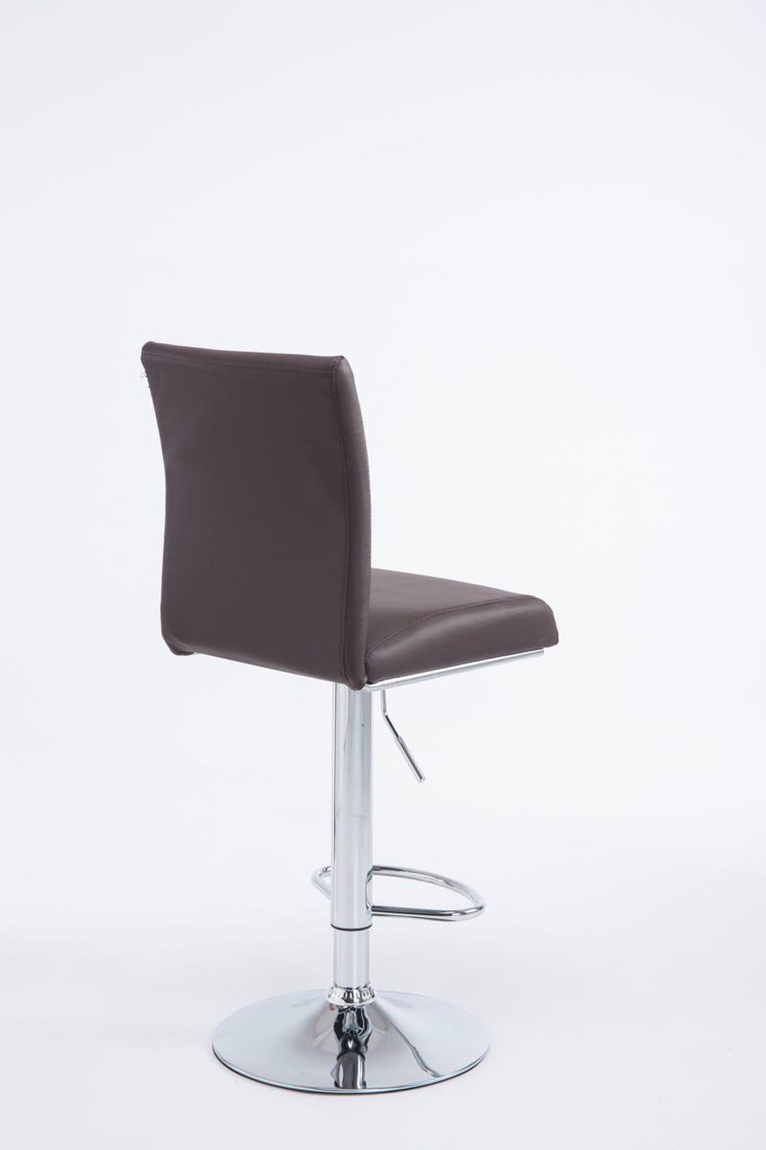 TPFLiving Barhocker 2 Sitzfläche: - St., - Braun 360° & (Set, chromfarbener Kunstleder Hocker drehbar mit höhenverstellbar - Stahl Theke für - Küche), Kölle Rückenlehne