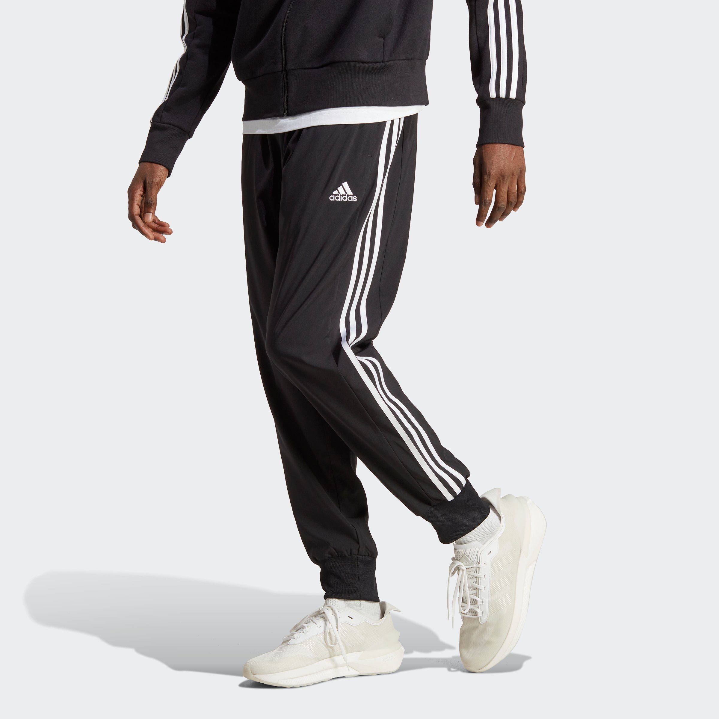 adidas Sportswear Sporthose AEROREADY ESSENTIALS TAPERED CUFF WOVEN 3STREIFEN HOSE (1-tlg) Black / White