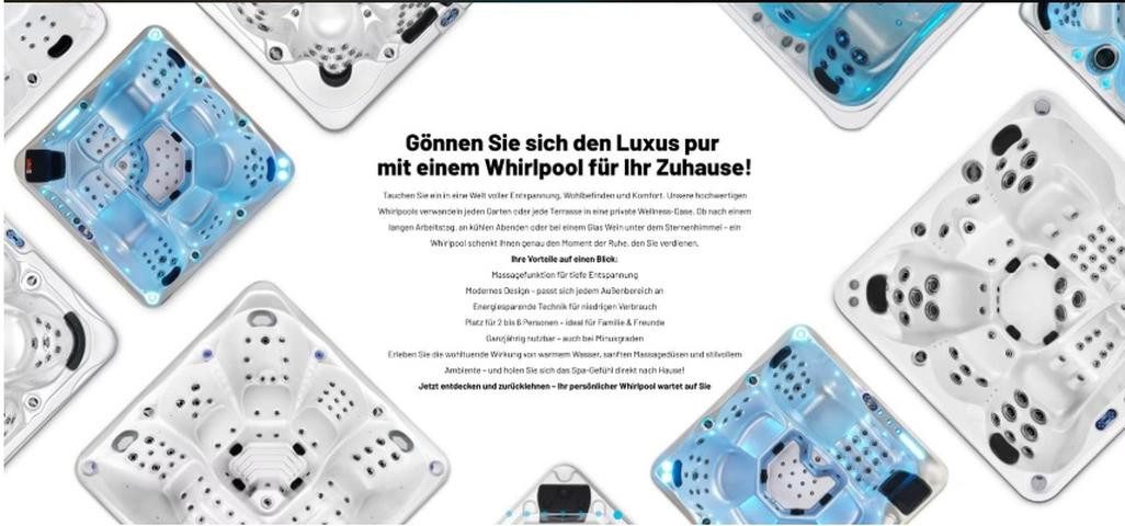 JVmoebel Whirlpool-Badewanne Outdoor-Spa Hot Tub in Weiß mit Massagefunktion und Acryl-Oberfläche, Made in Europe