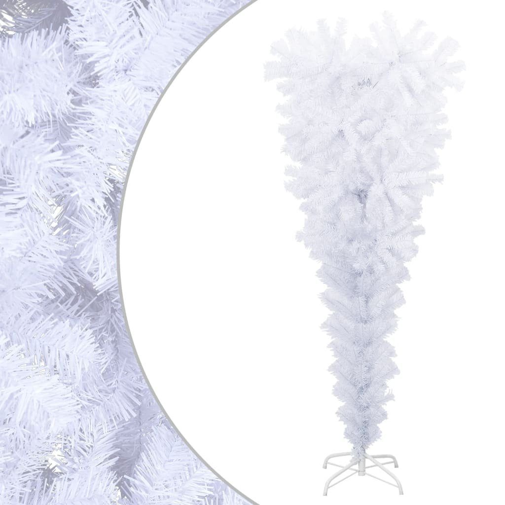 vidaXL Künstlicher Weihnachtsbaum Künstlicher Weihnachtsbaum mit Ständer Umgekehrt Weiß 120 cm