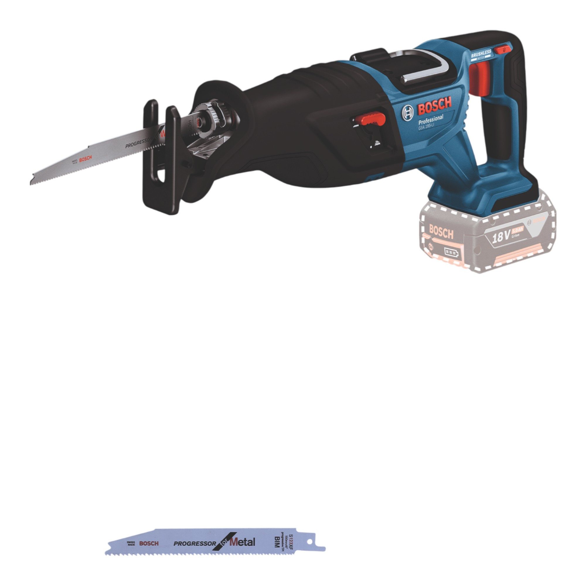 Bosch Professional Akku-Reciprosäge GSA 185-Li Säbelsäge 18 V 28 mm (06016C0020) - ohne Akku, ohne Lader