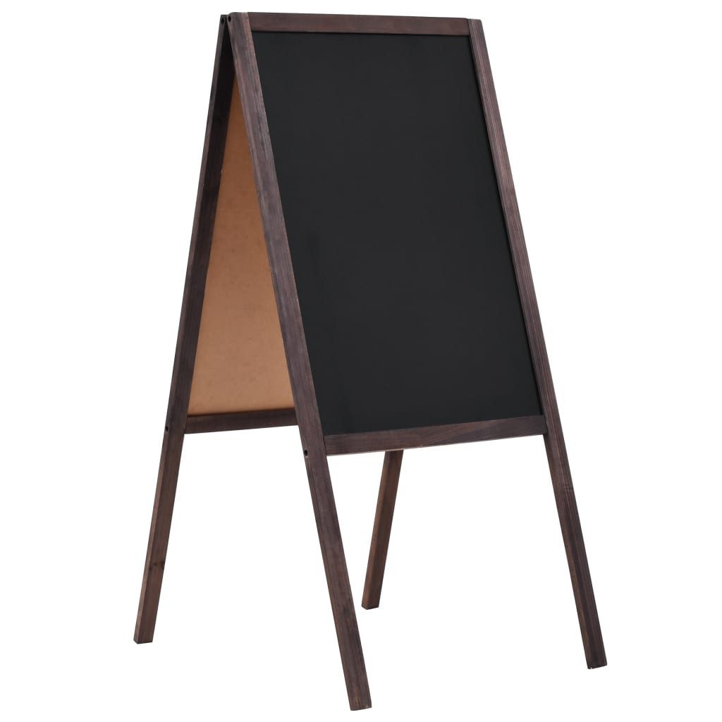 vidaXL Wandtafel Tafel Kundenstopper Doppelseitig Zedernholz Freistehend 40×60cm