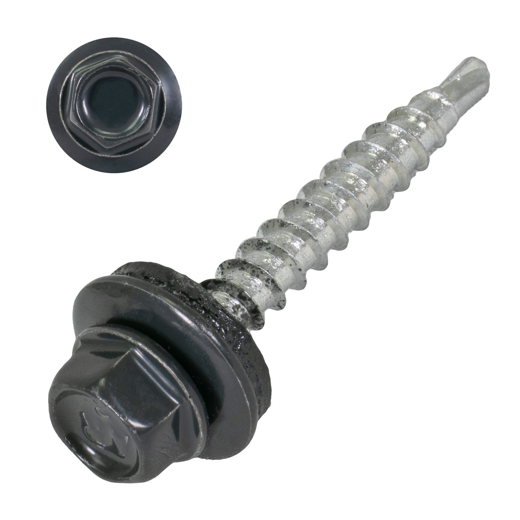 adunox Schrauben- und Dübel-Set Trapezblechschrauben Sechskantkopf, (100 St), Selbstbohrende Fassadenbauschraube mit ETA – SW 8 – EPDM-Dichtung