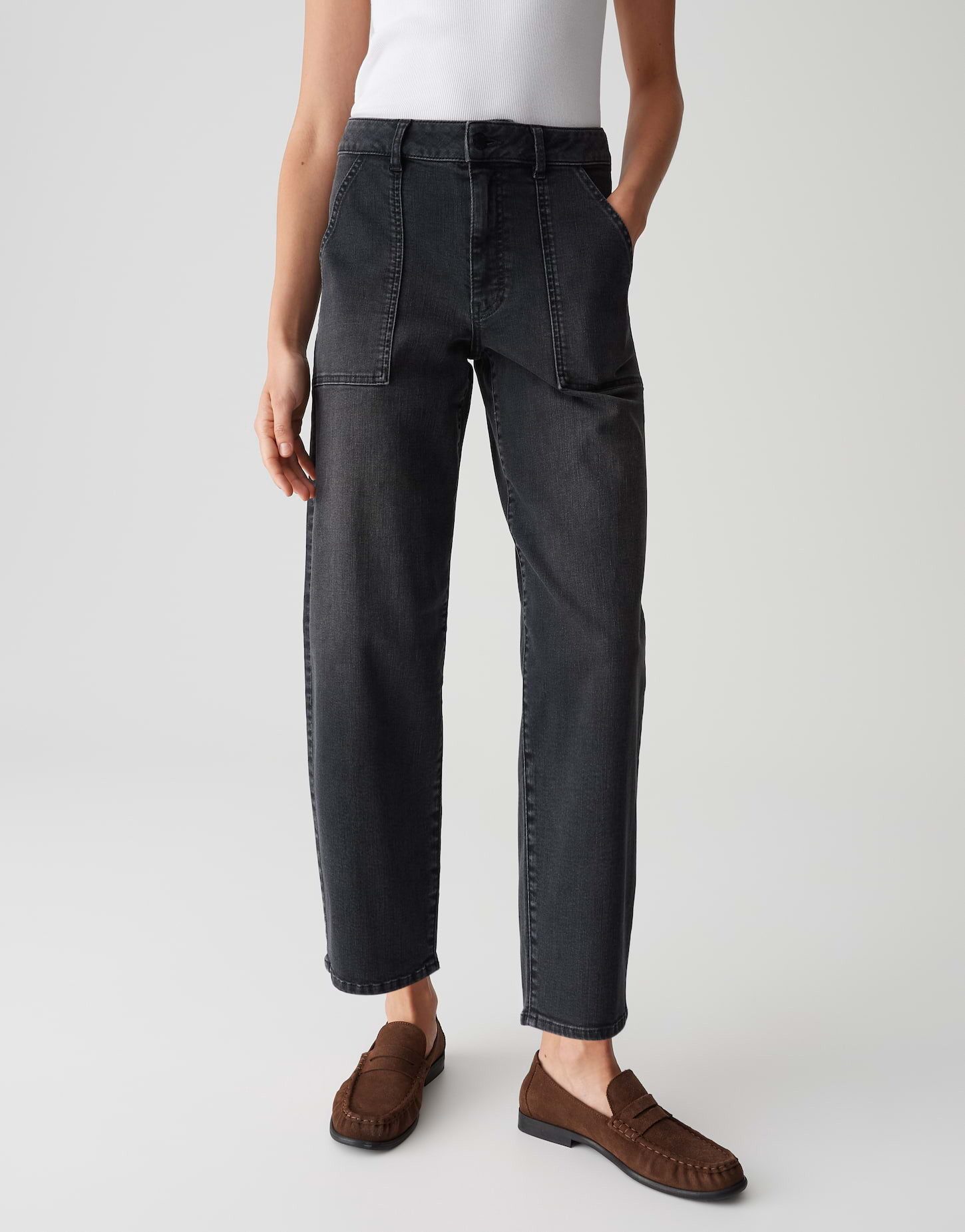 OPUS PANTS Relax-fit-Jeans MELLY FREE Barrel Jeans mit Powerstretch Mid Rise