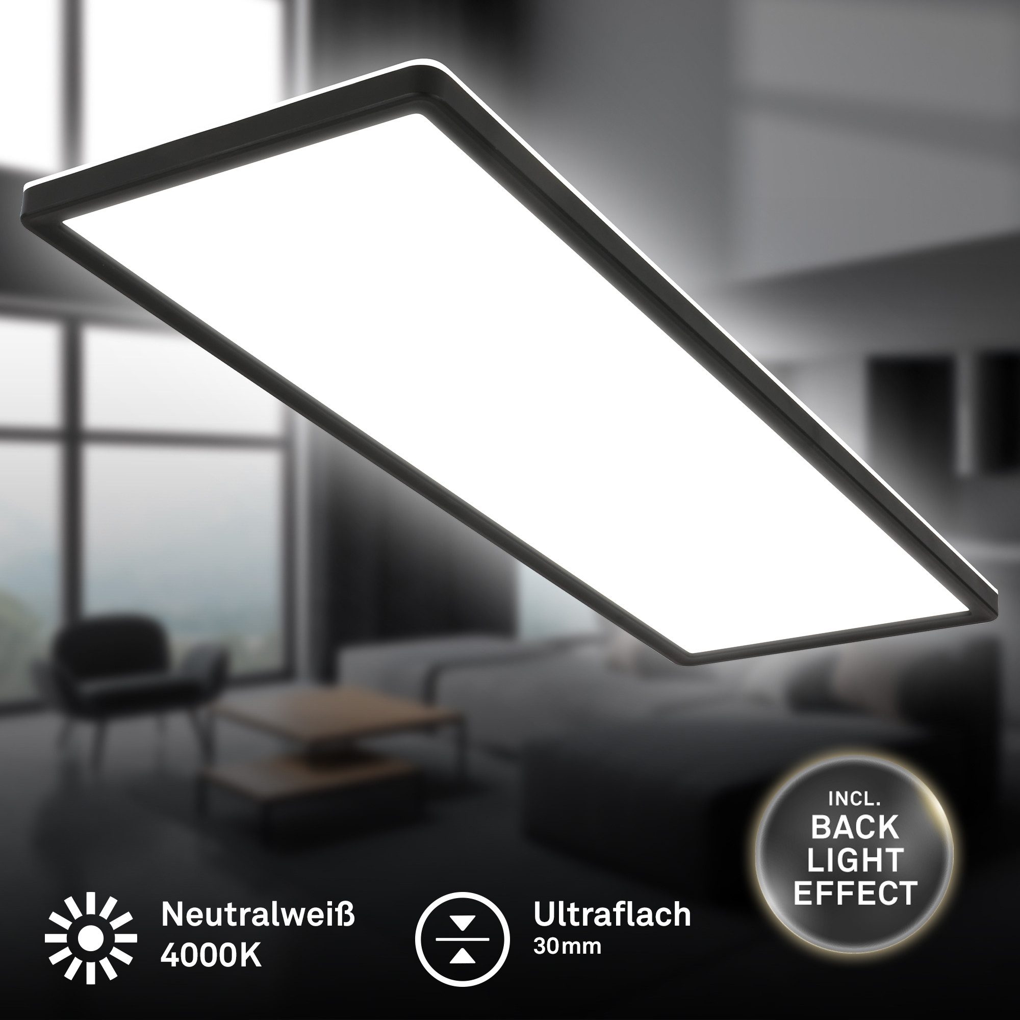 Briloner Leuchten LED Deckenleuchte Deckenlampe Panel Backlight-Effekt SLIM günstig online kaufen