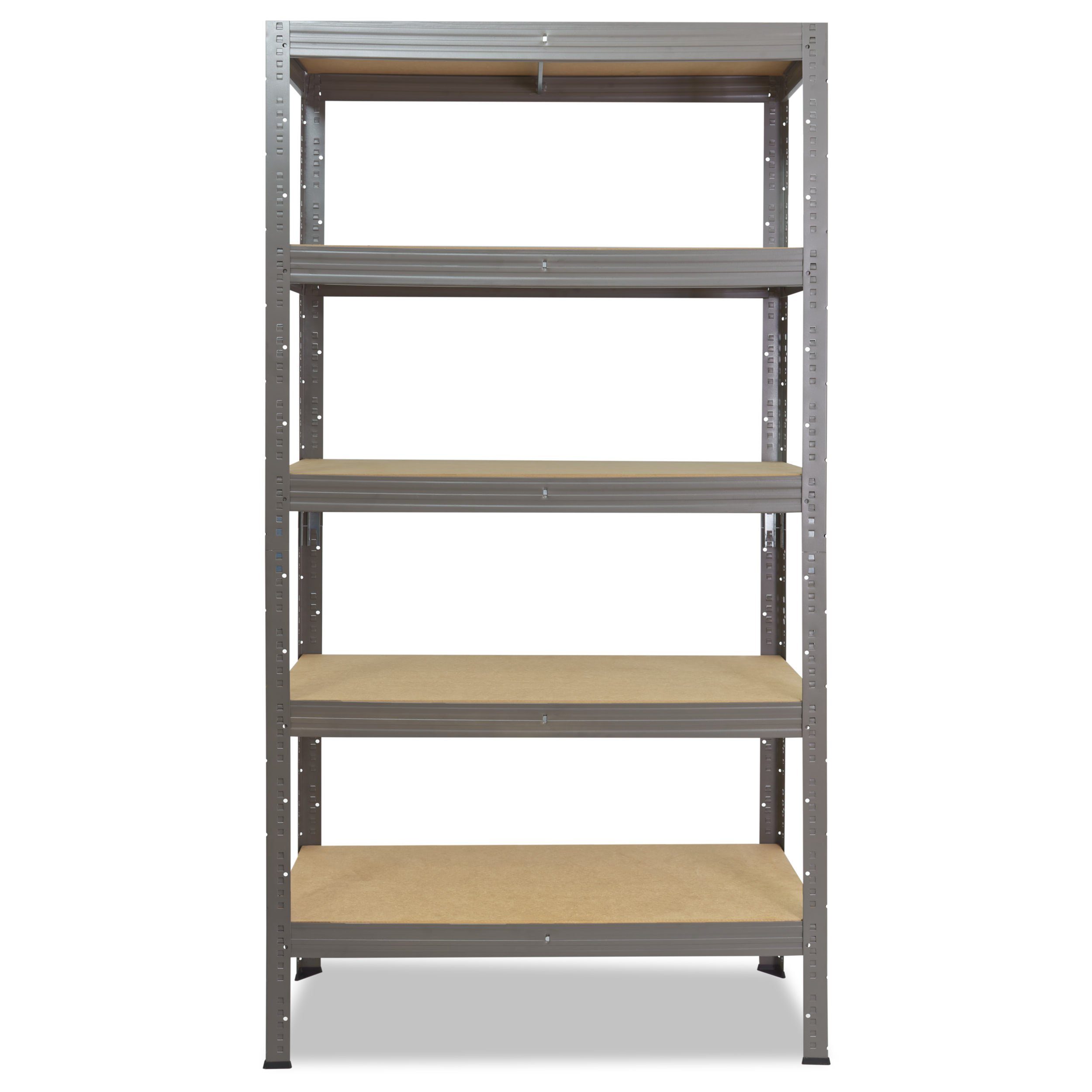 je 5 Tragkraft, mit Steckregal grau, 200kg Schwerlastregal als Metall shelfplaza Regale Lagerregal, Werkstattregal & Böden Regal Metallregal 200x110x30cm Garagenregal, PROFI, Kellerregal,