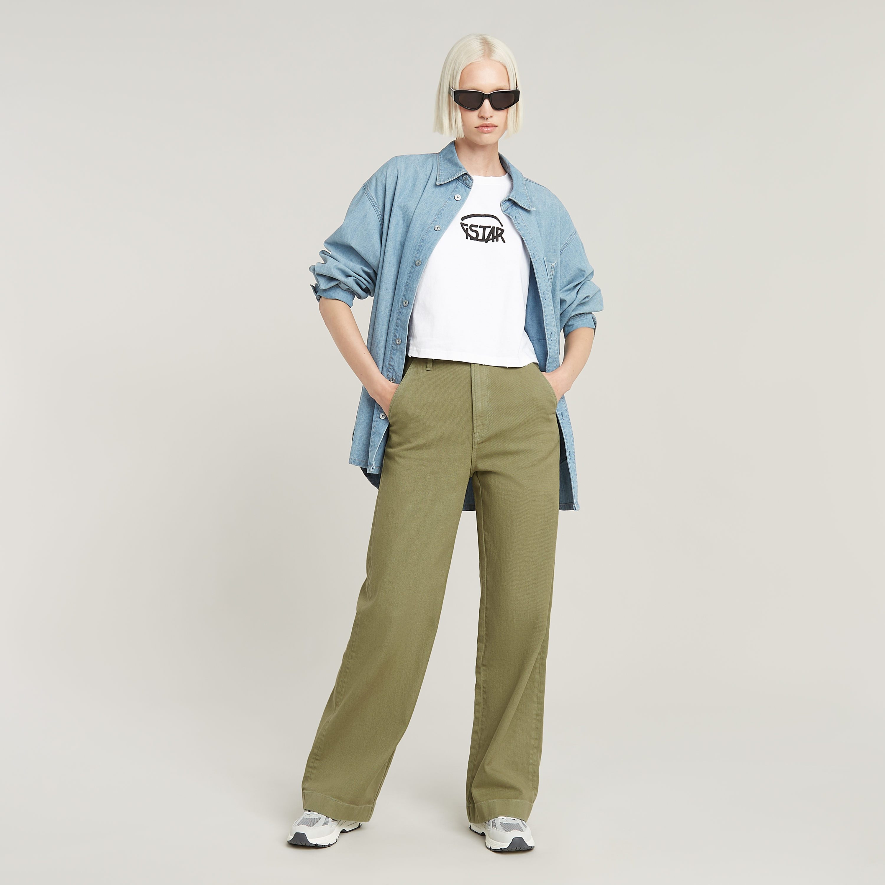 G-STAR Chinohose Deck 2.0 High Loose Chino wmn mit Paspeltaschen – Bild 5 von 5