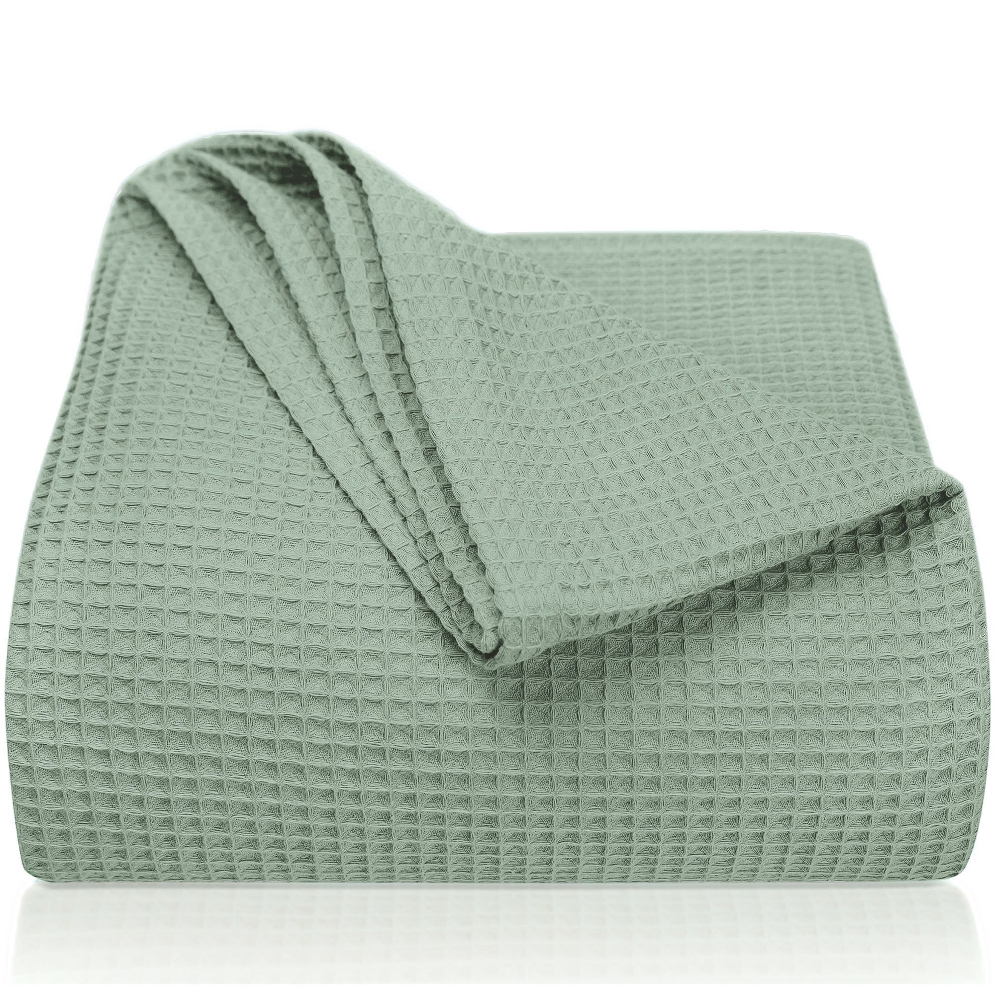 Laynenburg Tagesdecke Waffelpique aus 100% Baumwolle – Baumwolldecke, Kuscheldecke, Wohndecke als Sommerdecke, Bett-Überwurf, Couch-Überwurf, Sofa-Decke