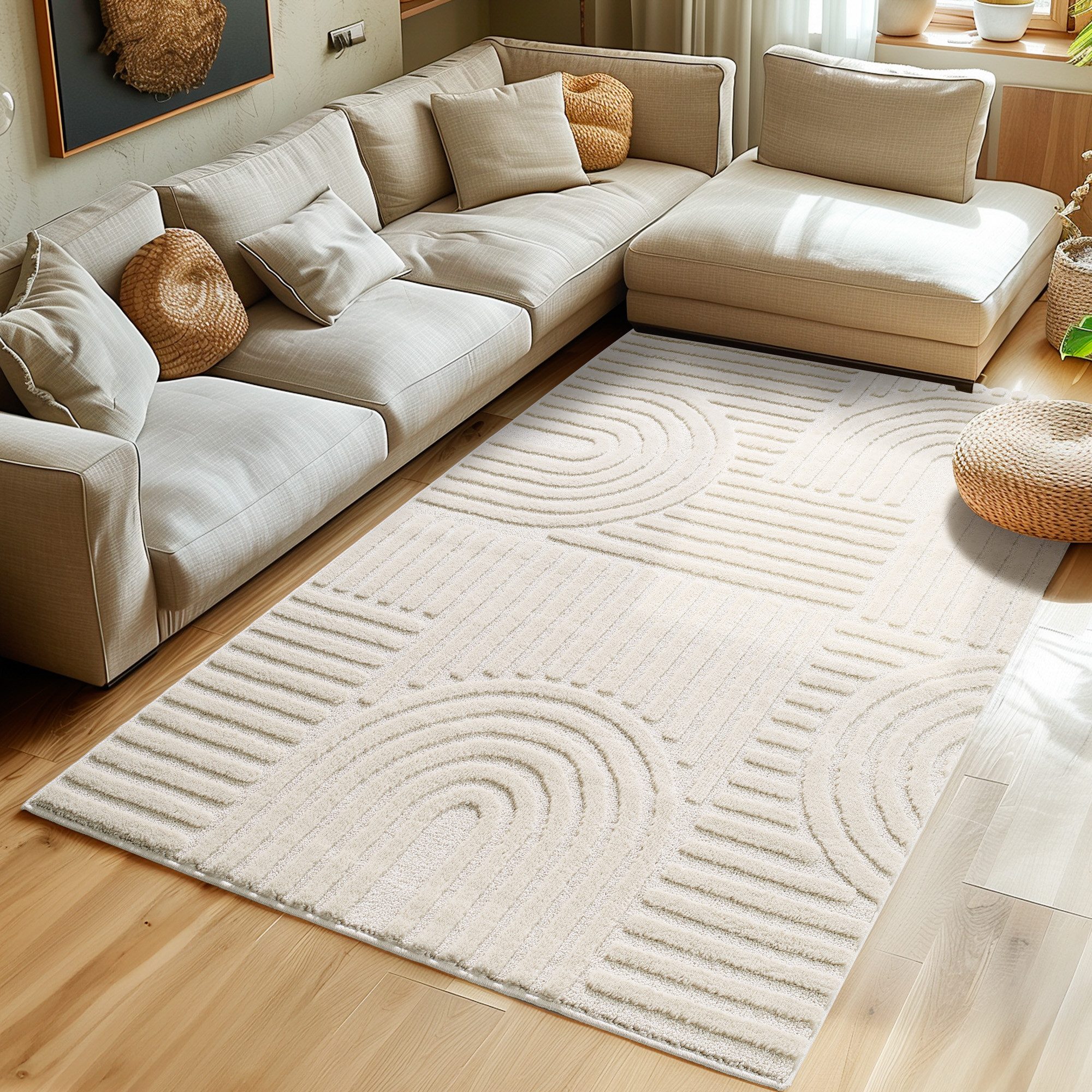 SIMPEX24 Designteppich Skandinavischer Boho, Rechteckig, Höhe: 8 mm, Teppich Wohnzimmer, Schlafzimmer, Gästezimmer