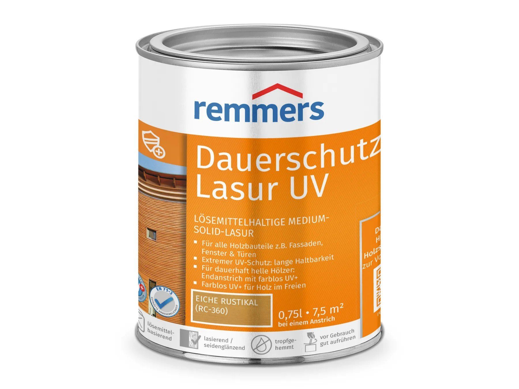 Remmers Holzschutzlasur Dauerschutz-Lasur UV eiche rustikal (RC-360)