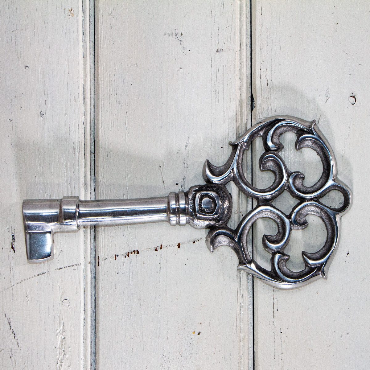 Antikas Dekofigur Schlüssel als Wanddekoration, Groß, Wanddeko, Aluminium