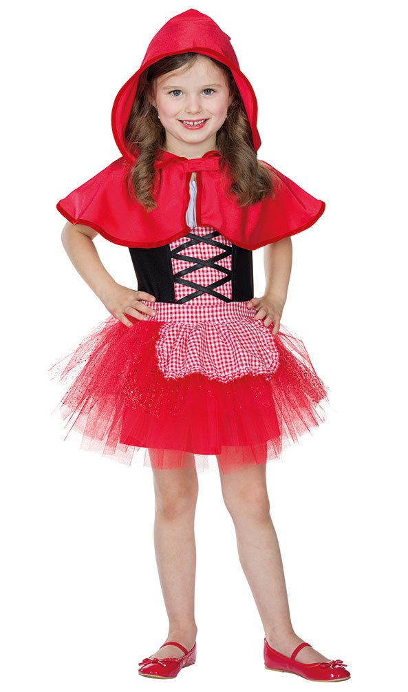 Karneval-Klamotten Kostüm Rotkäppchen Kinder Madchen mit Cape, Kinderkostüm Rotkäppchenkleid Märchen Mädchenkostüm Karneval