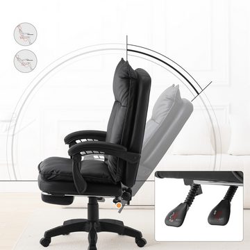 CLIPOP Gaming-Stuhl Gepolsterter Racing-Stuhl, Kunstleder Bürostuhl, Drehstuhl mit Fußstütze