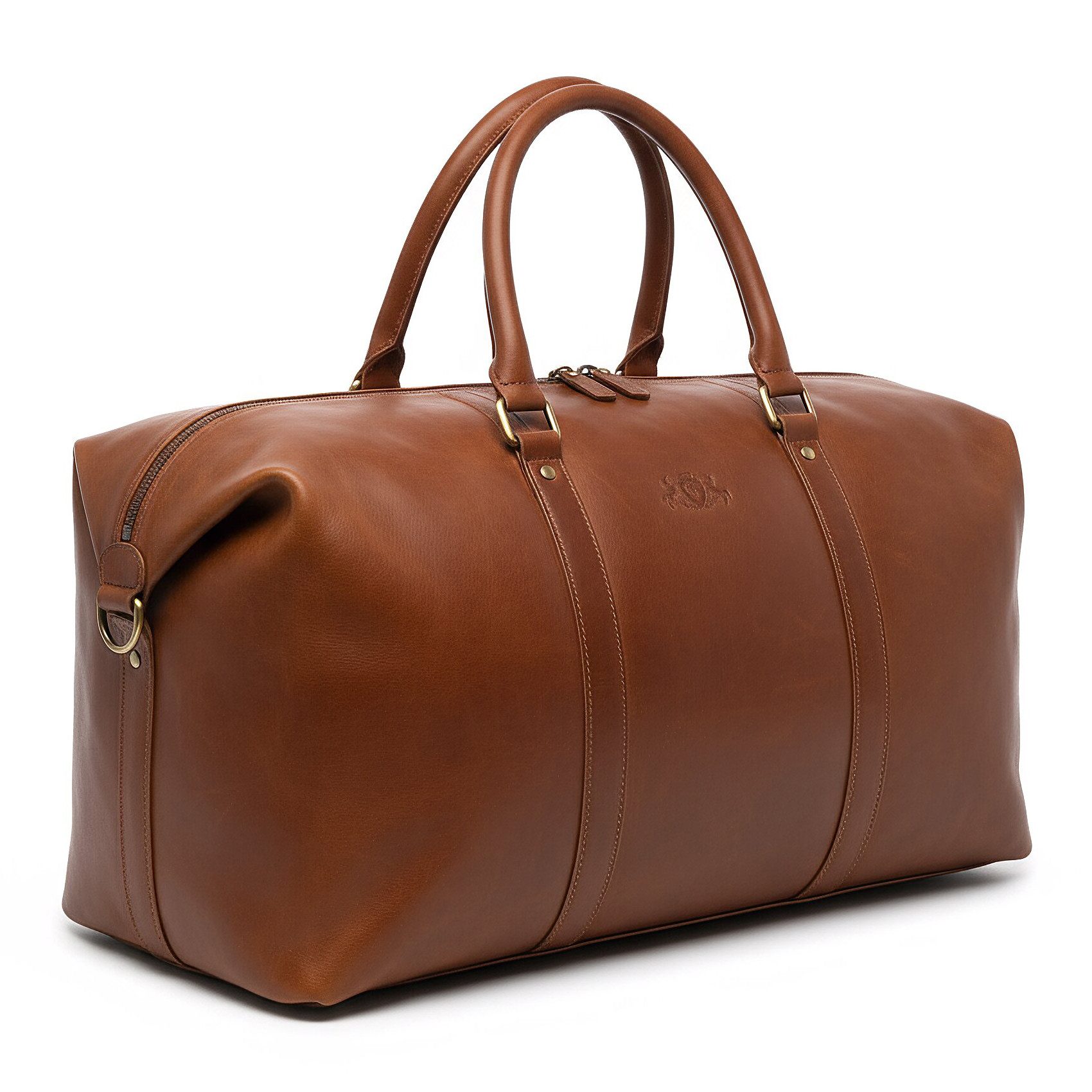 SID & VAIN Reisetasche echt Leder Weekender groß Ledertasche chestnut HARPER, Echtleder Reisegepäck für Damen & Herren, Sporttasche XL Hellbraun