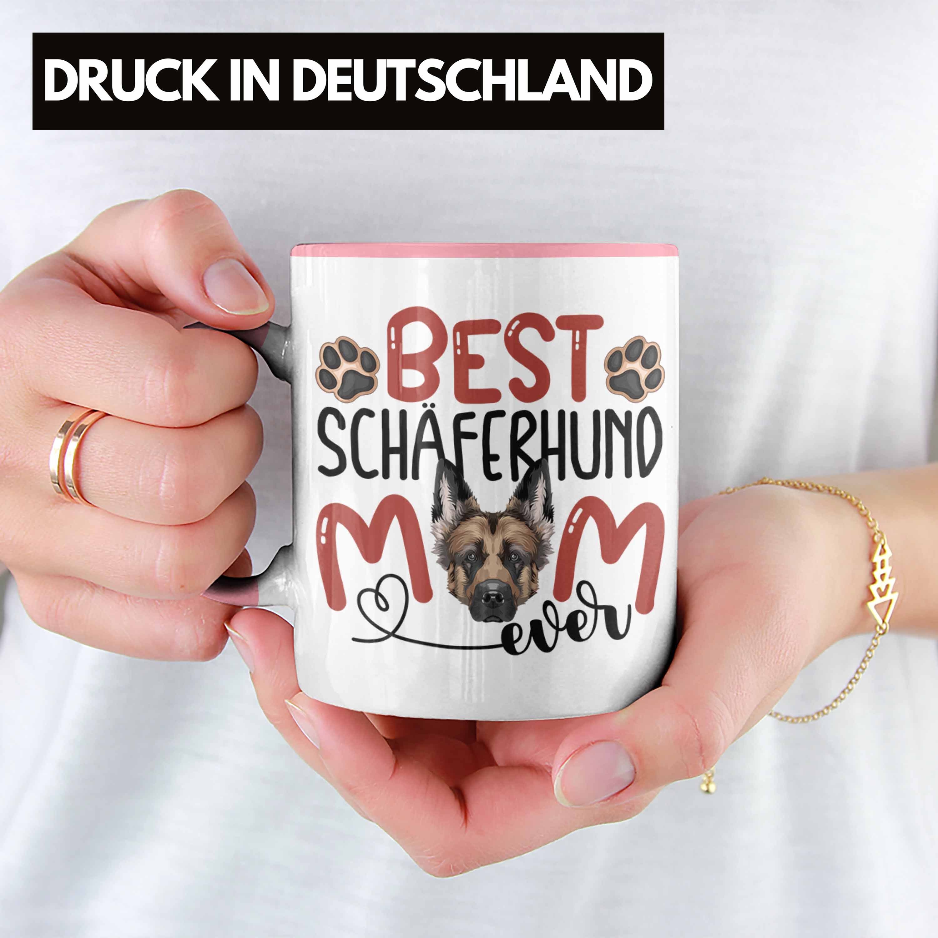 Tasse Trendation Geschenk Besitzerin Lustiger Geschenkidee Rosa Spruch Tasse Schäferhund Mom