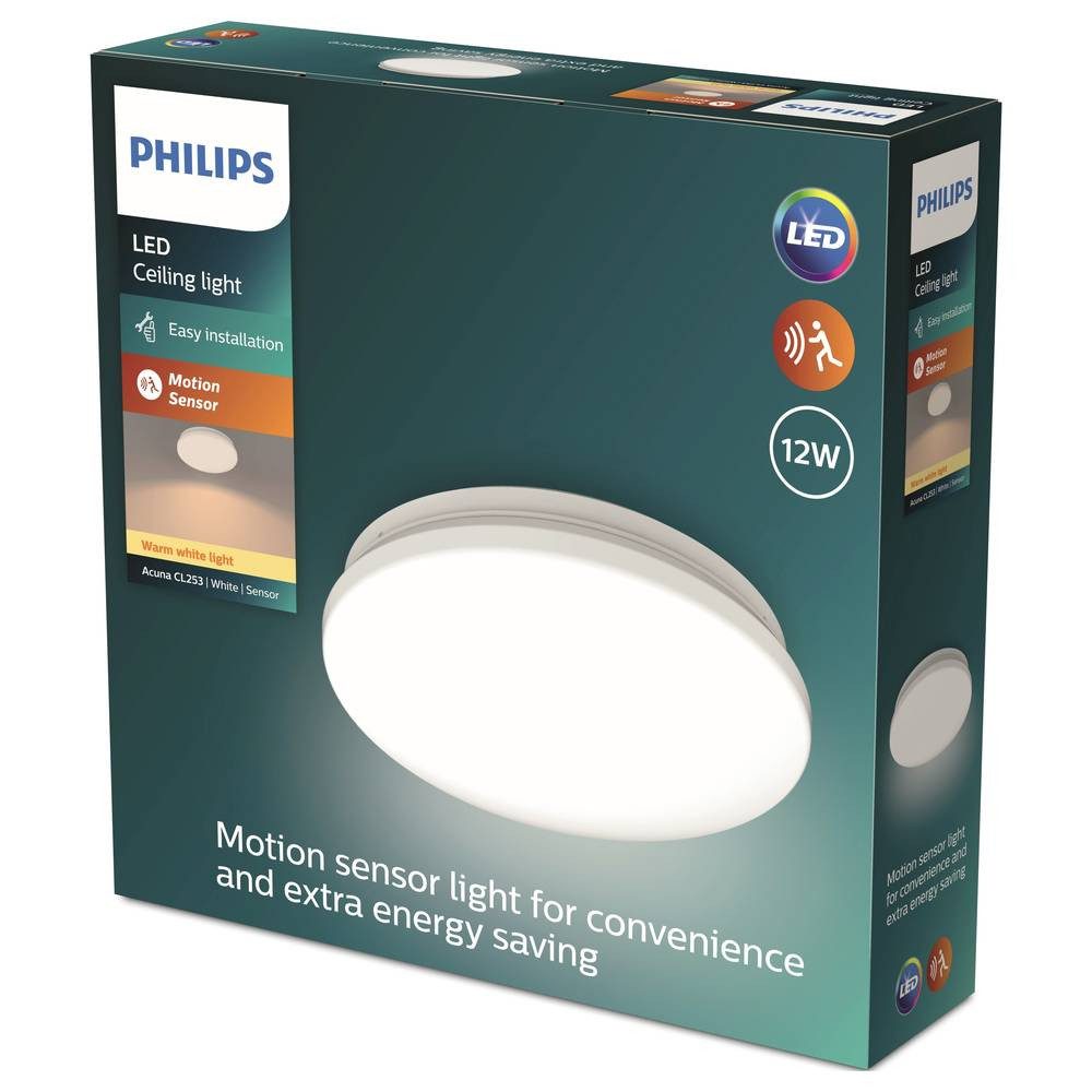 Philips Deckenleuchte Deckenleuchte 12W, Bewegungssensor, 2700K, günstig online kaufen