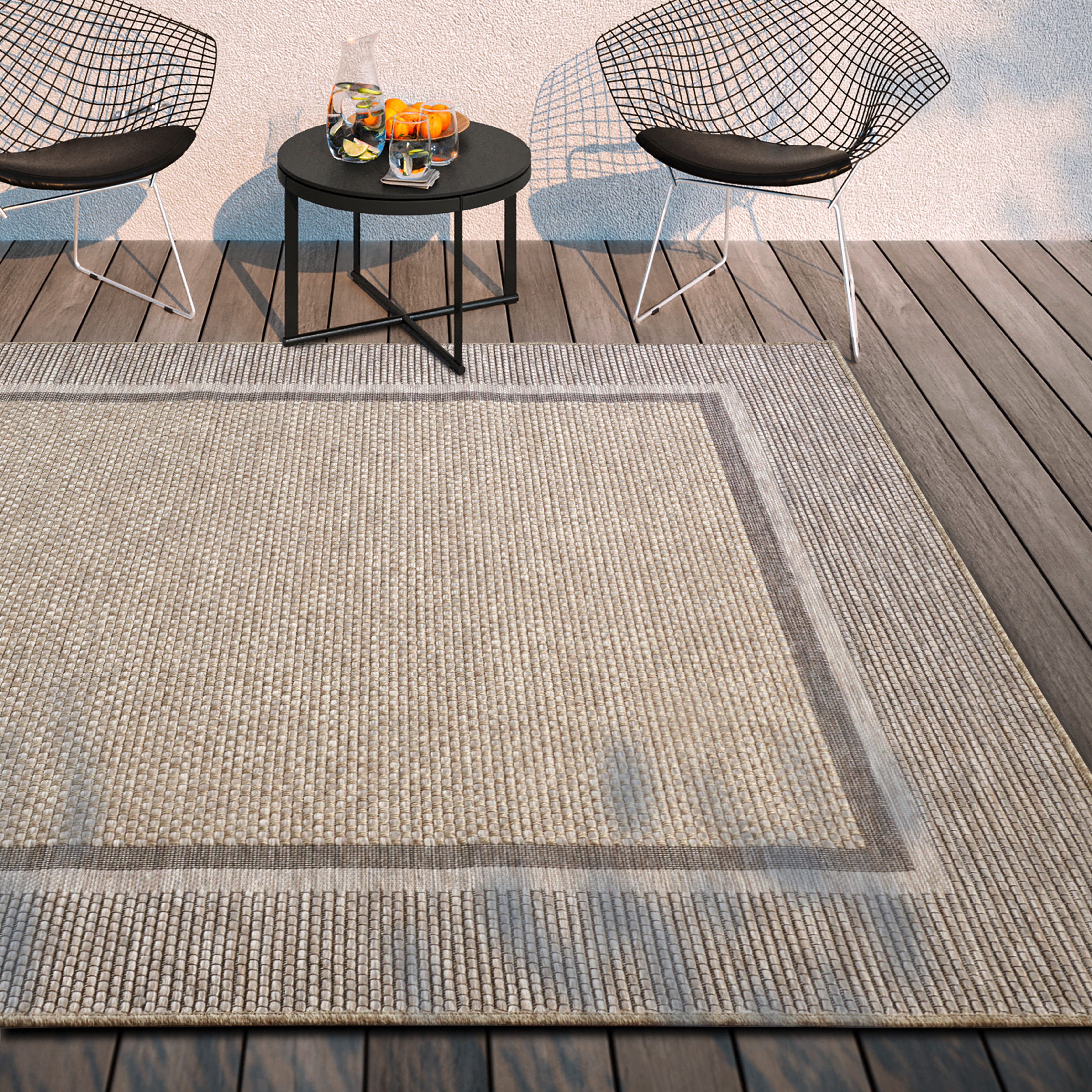 Villeroy & Boch Teppich Luitwin, rechteckig, Höhe: 8 mm, In-& Outdoor, Flachgewebe, wetterfest, Terrasse, Balkon, natur, modern