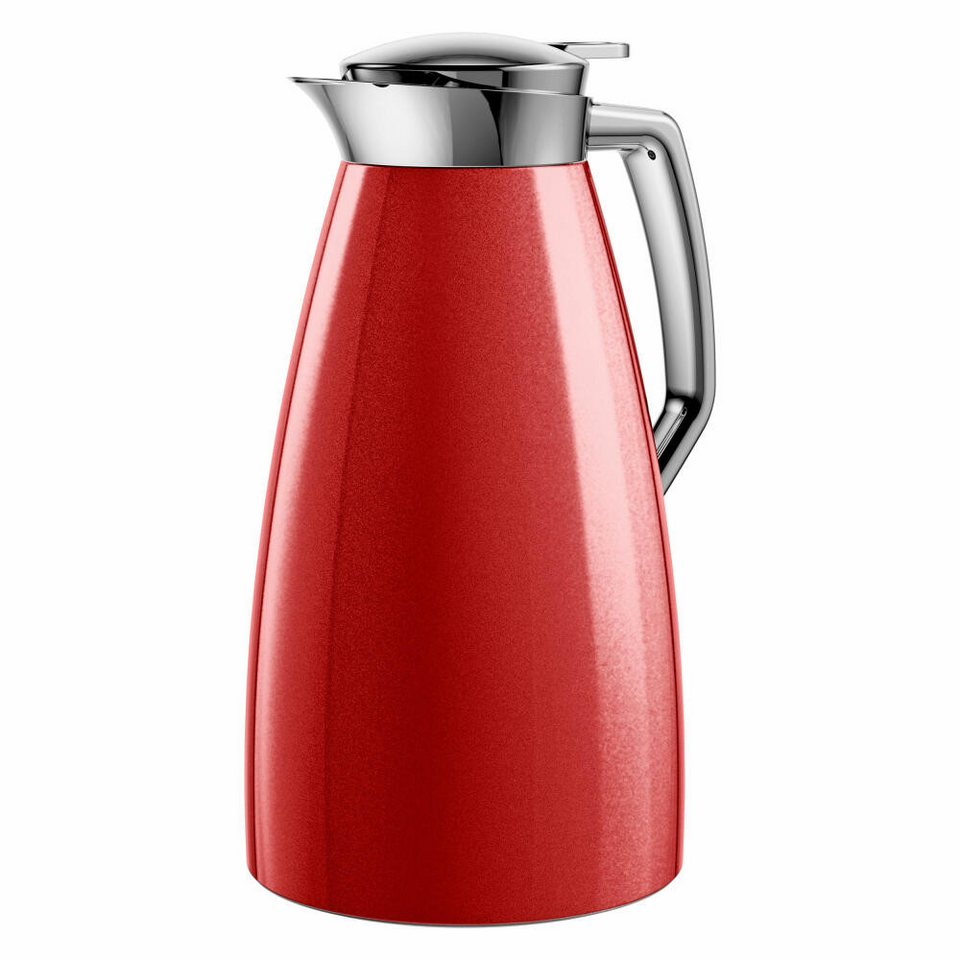 Emsa Isolierkanne Plaza Quick Tip Rot 1 L, 1 l, Thermokanne, Warmhaltekannen