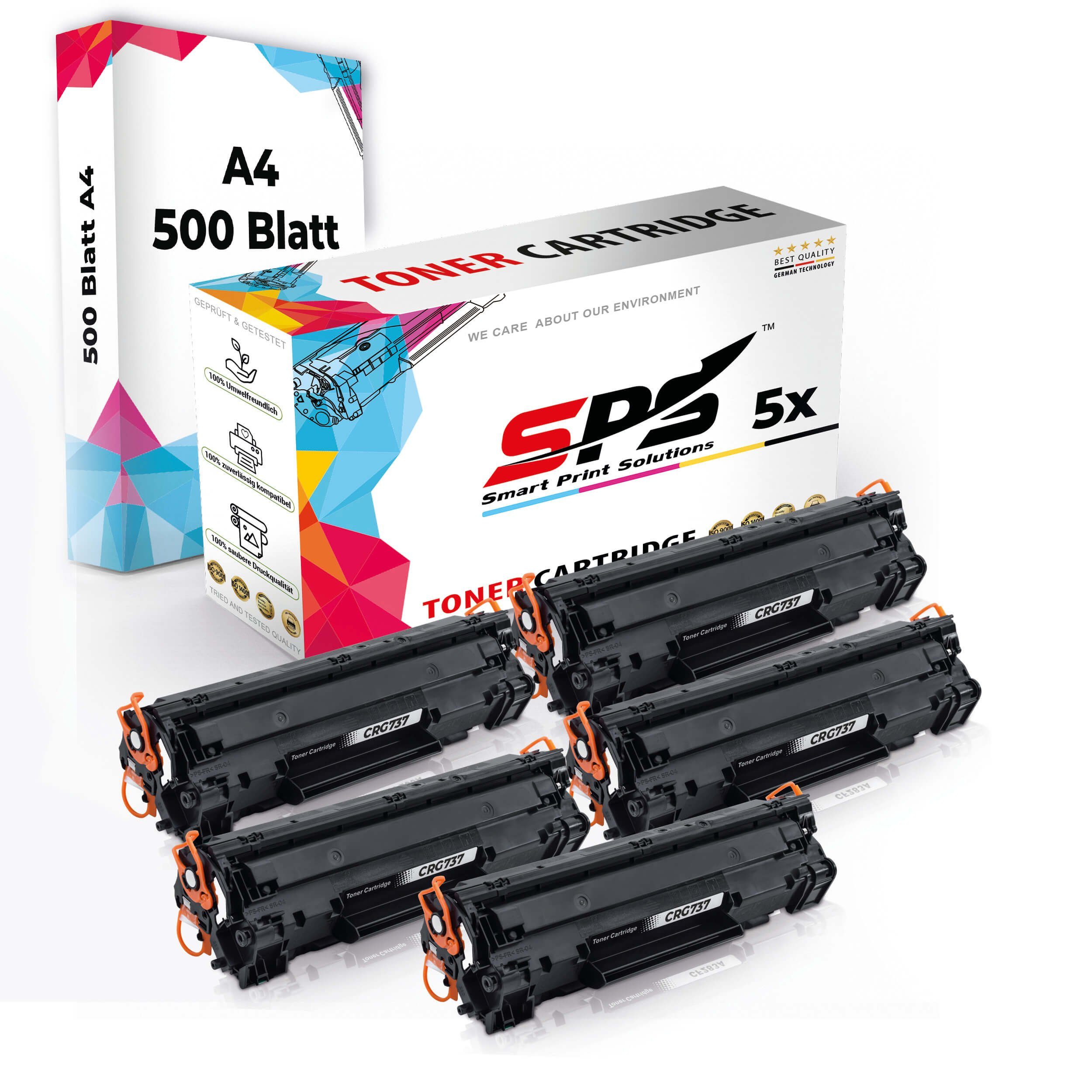 Kompatibel für (5er Pack) I-Sensys, Set Druckerpapier SPS 5x + A4 Multipack Tonerkartusche Canon